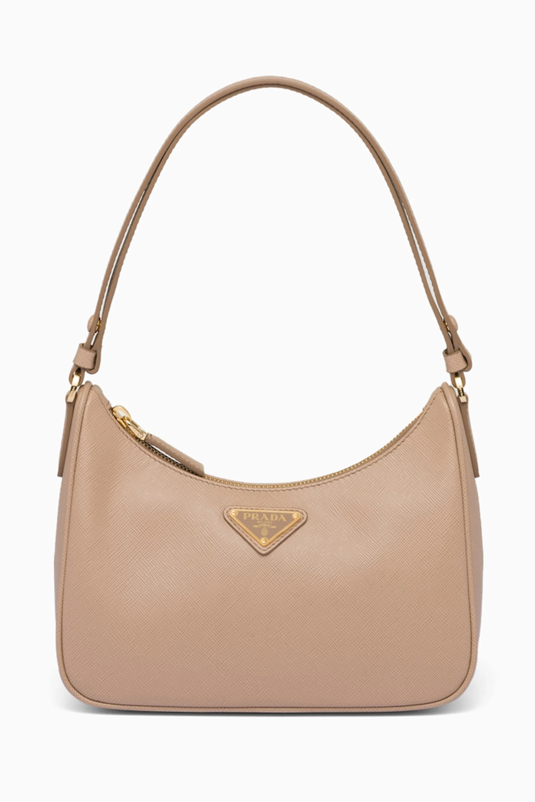 Buy Prada Brown Mini Re-Edition Shoulder Bag in Saffiano Leather