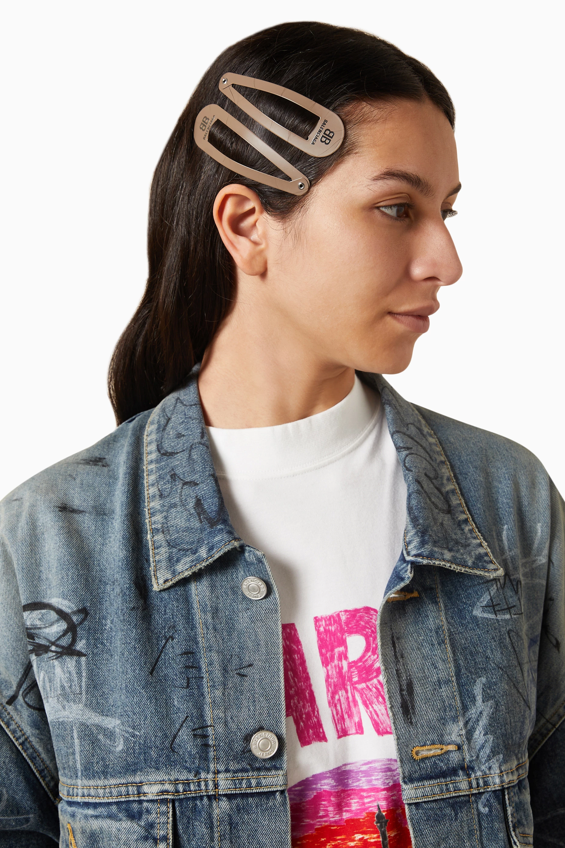 【Balenciaga】 XXL embellishedセットオブ 2 hair clips Balenciaga 2 'Holli Xxl' Hair Pins in Black | Lyst