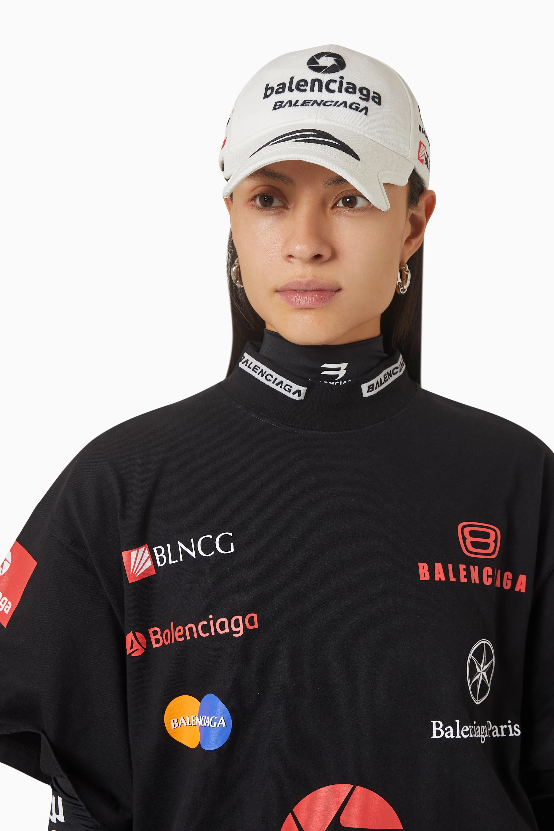 Buy Balenciaga White Unisex Top League Cap in Cotton Drill For
