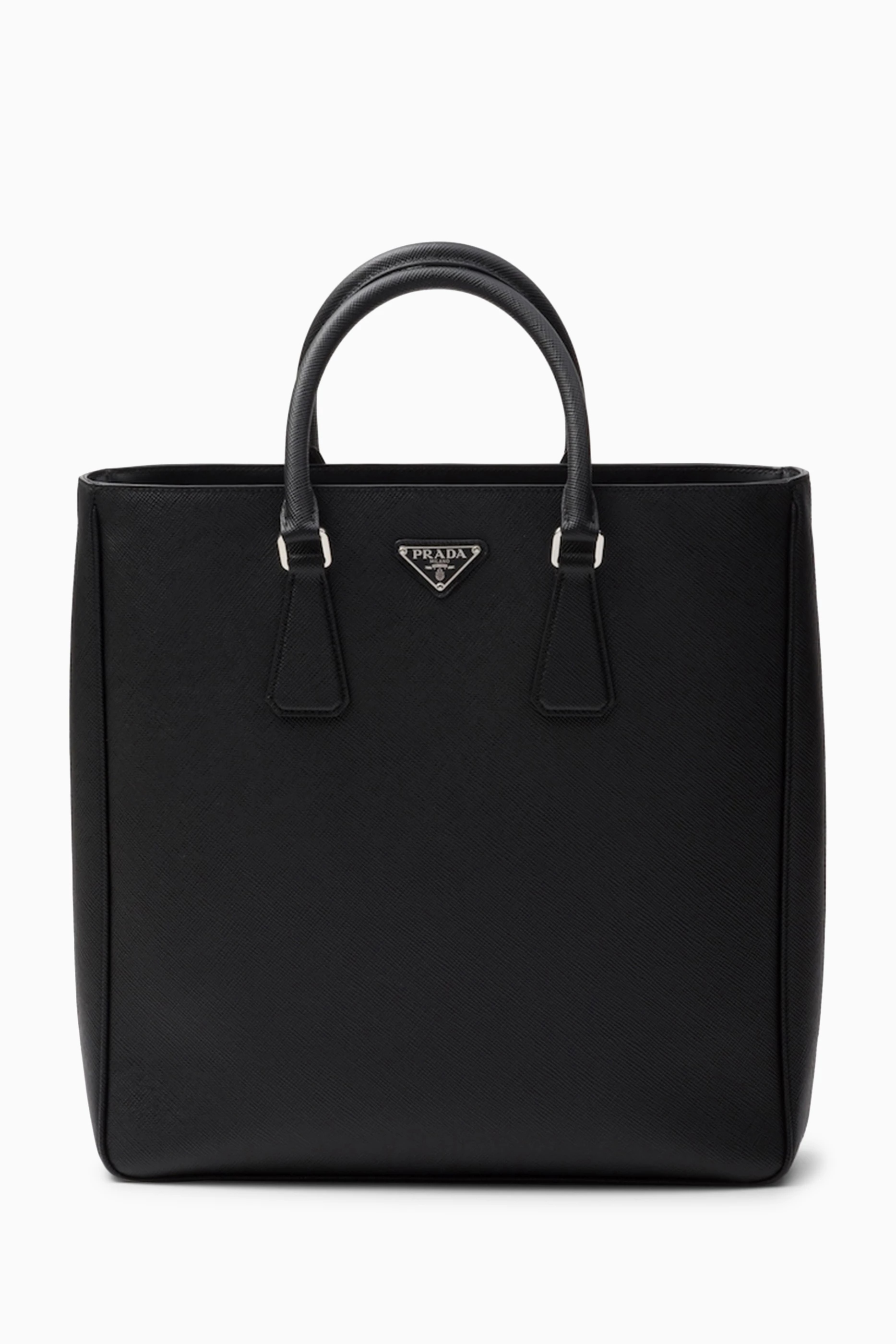 Buy Prada Black Logo Tote Bag in Saffiano Leather For Men Online Ounass Saudi