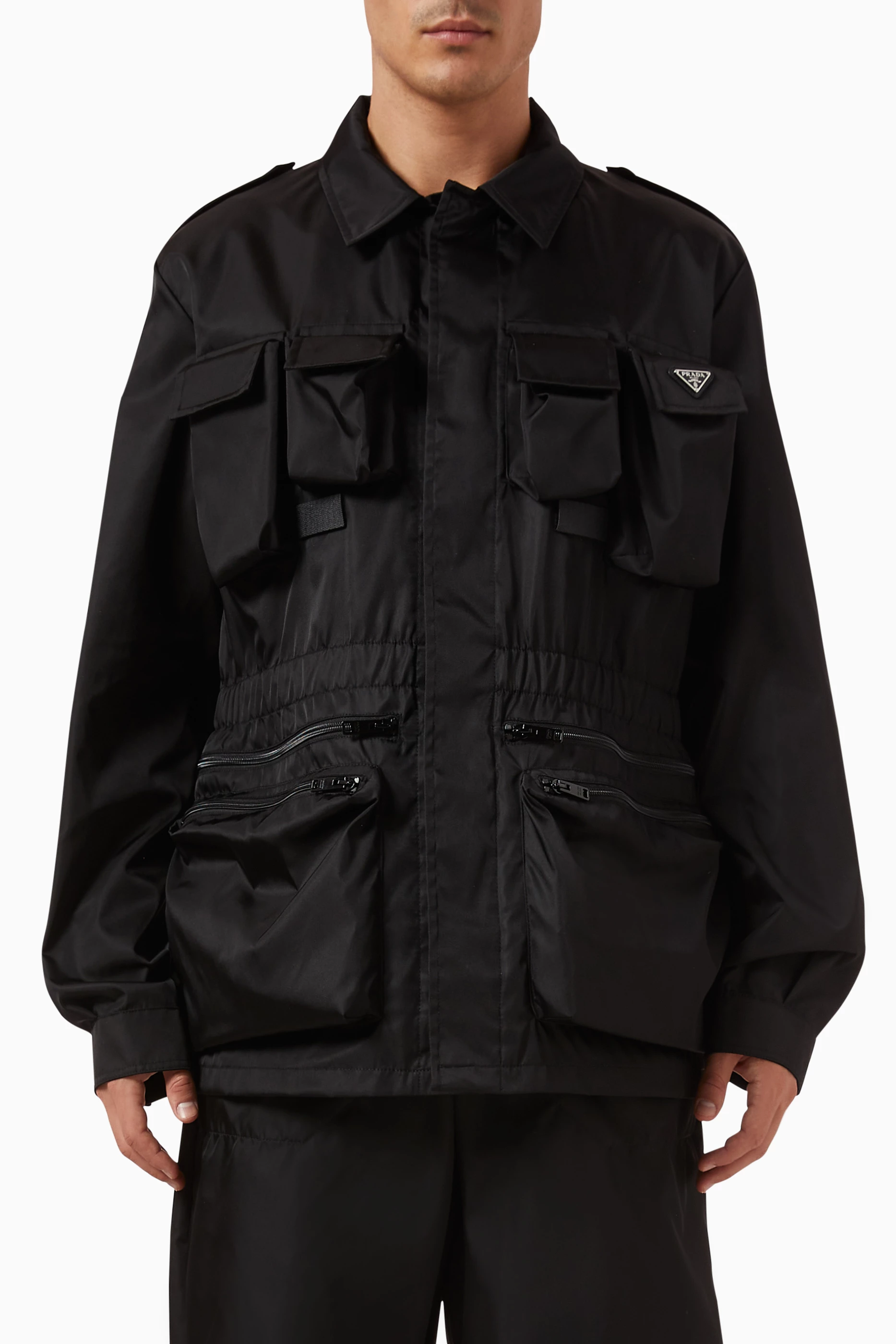 Buy Prada Black Reporter Blouson Jacket in Re-Nylon For Men Online