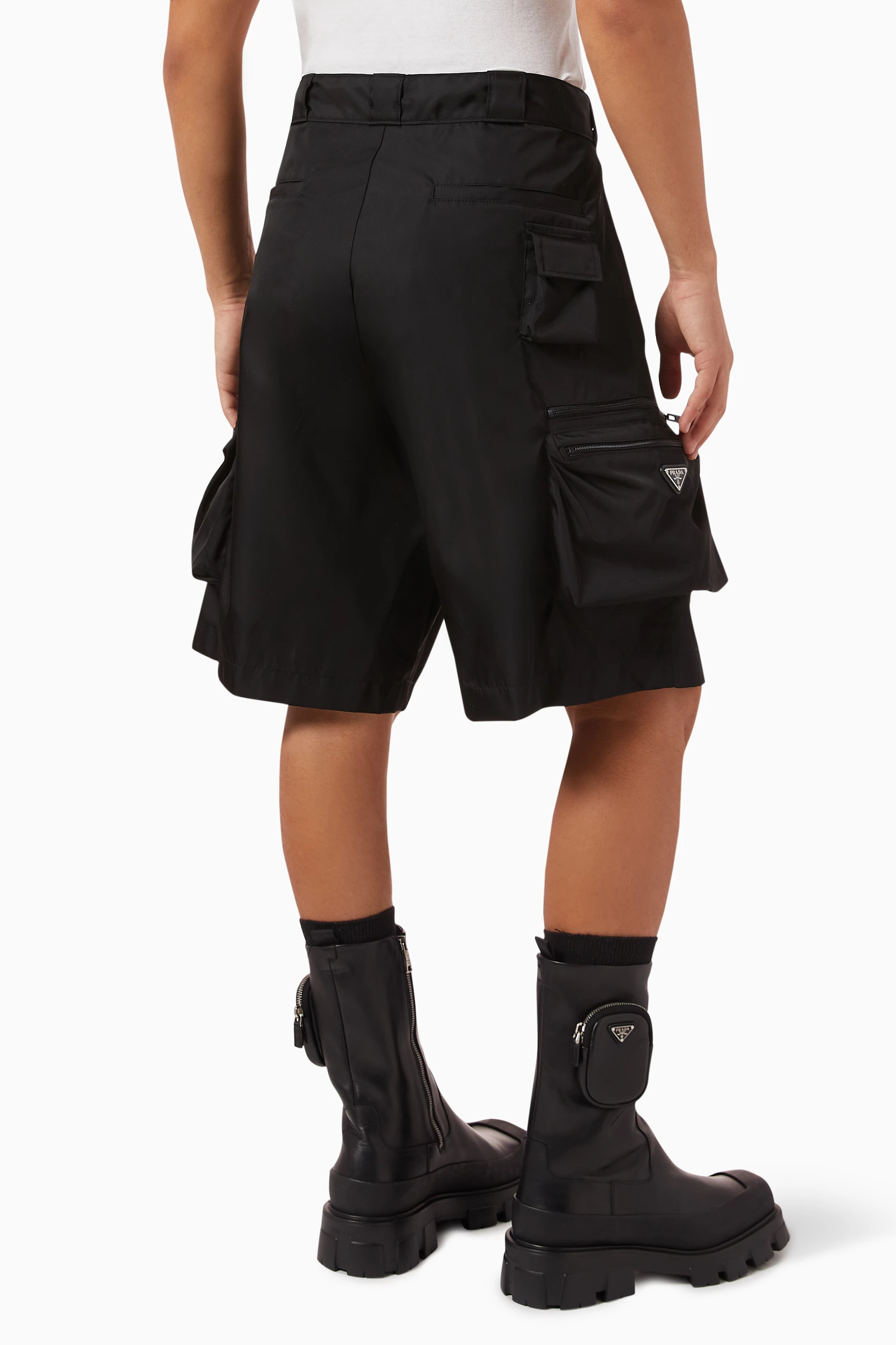 Buy Prada Black Cargo Shorts in Re-Nylon For Men Online | Ounass Saudi