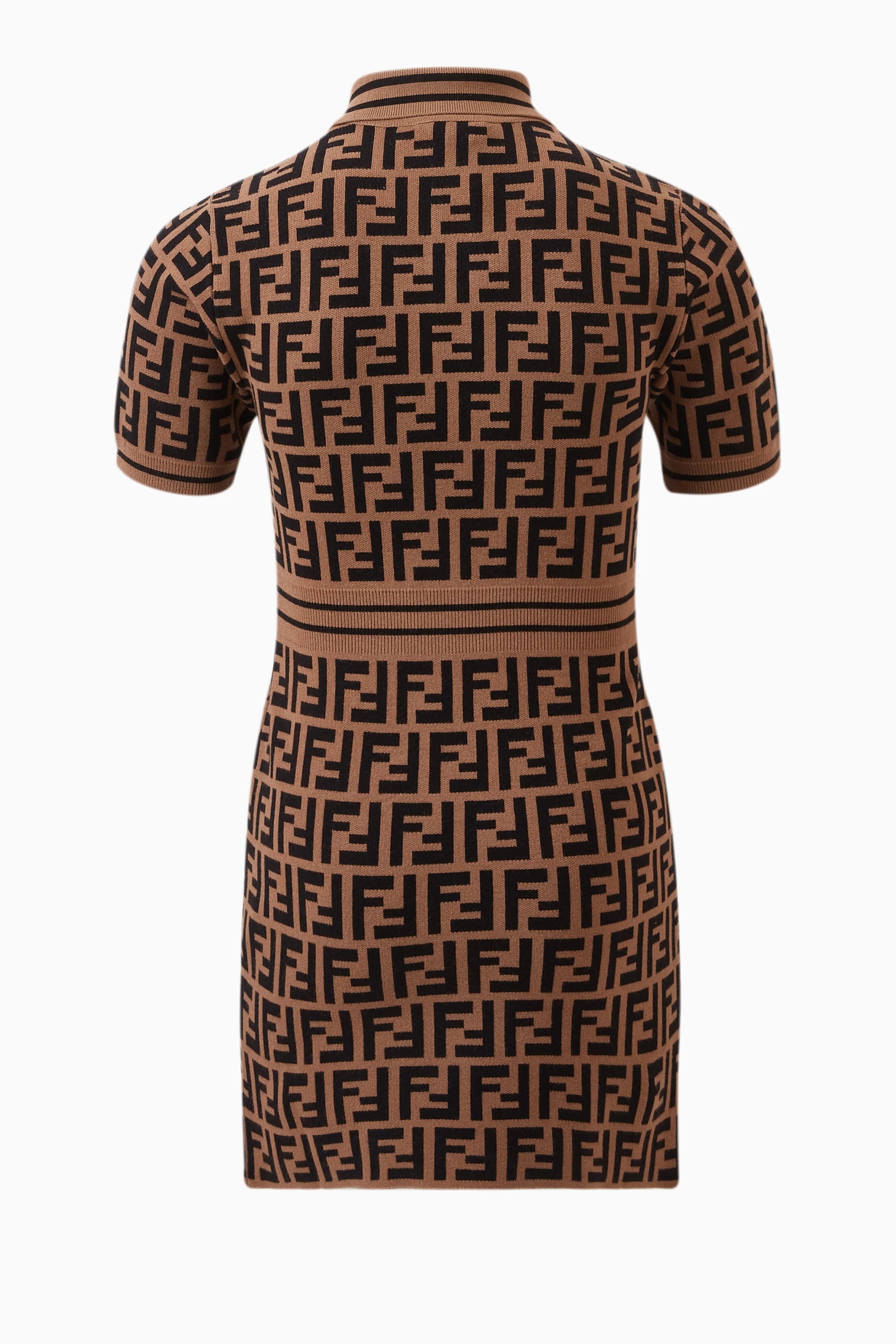 Buy Fendi Brown FF Monogram Dress in Viscose Knit For Girls Online Ounass Saudi