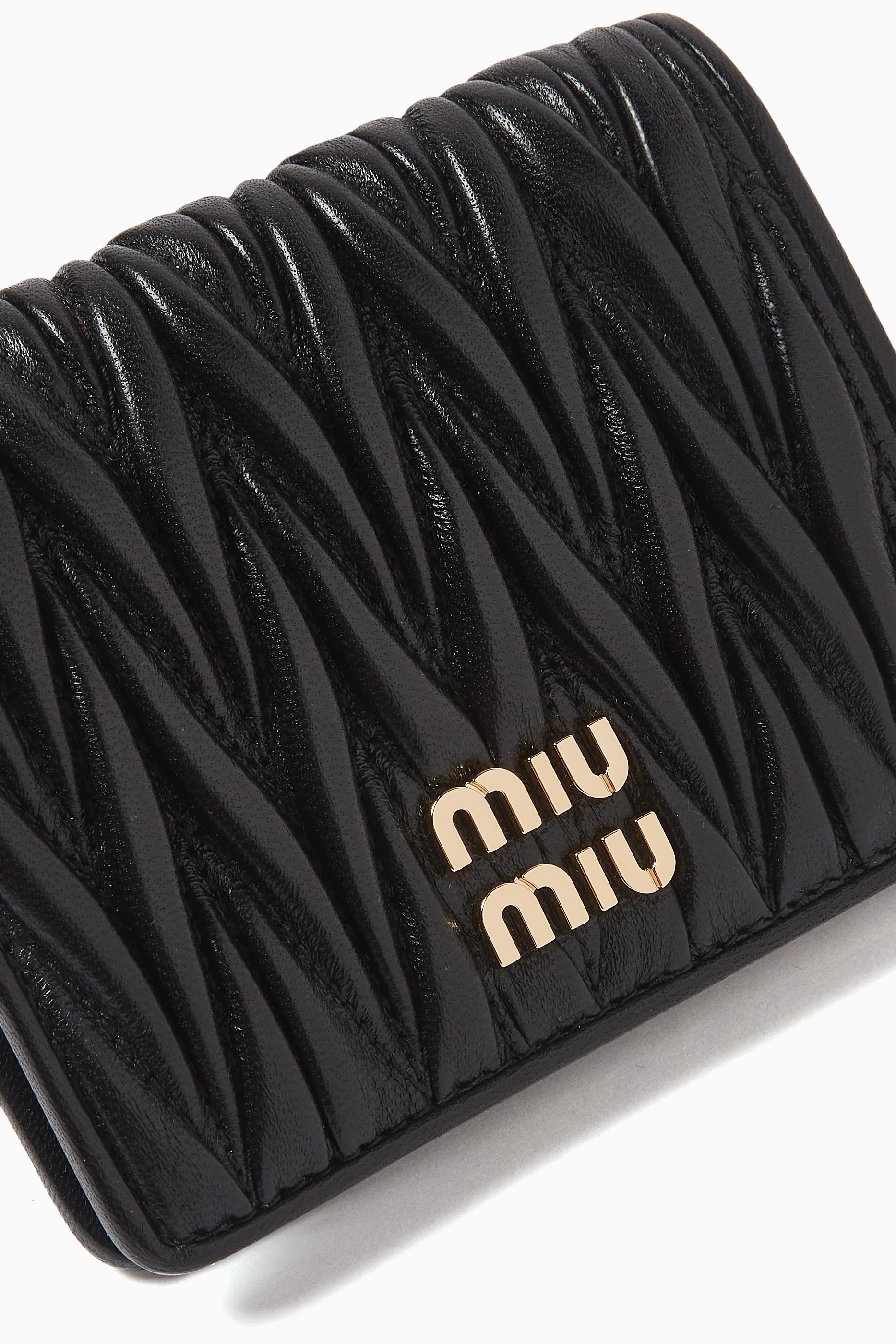 【関税&送料込】Miu Miu Quilted Nappa French-Flap Wallet AUTH MIU MIU METALASSE NAPPA BI-FOLD FLAP COMPACT LEATHER