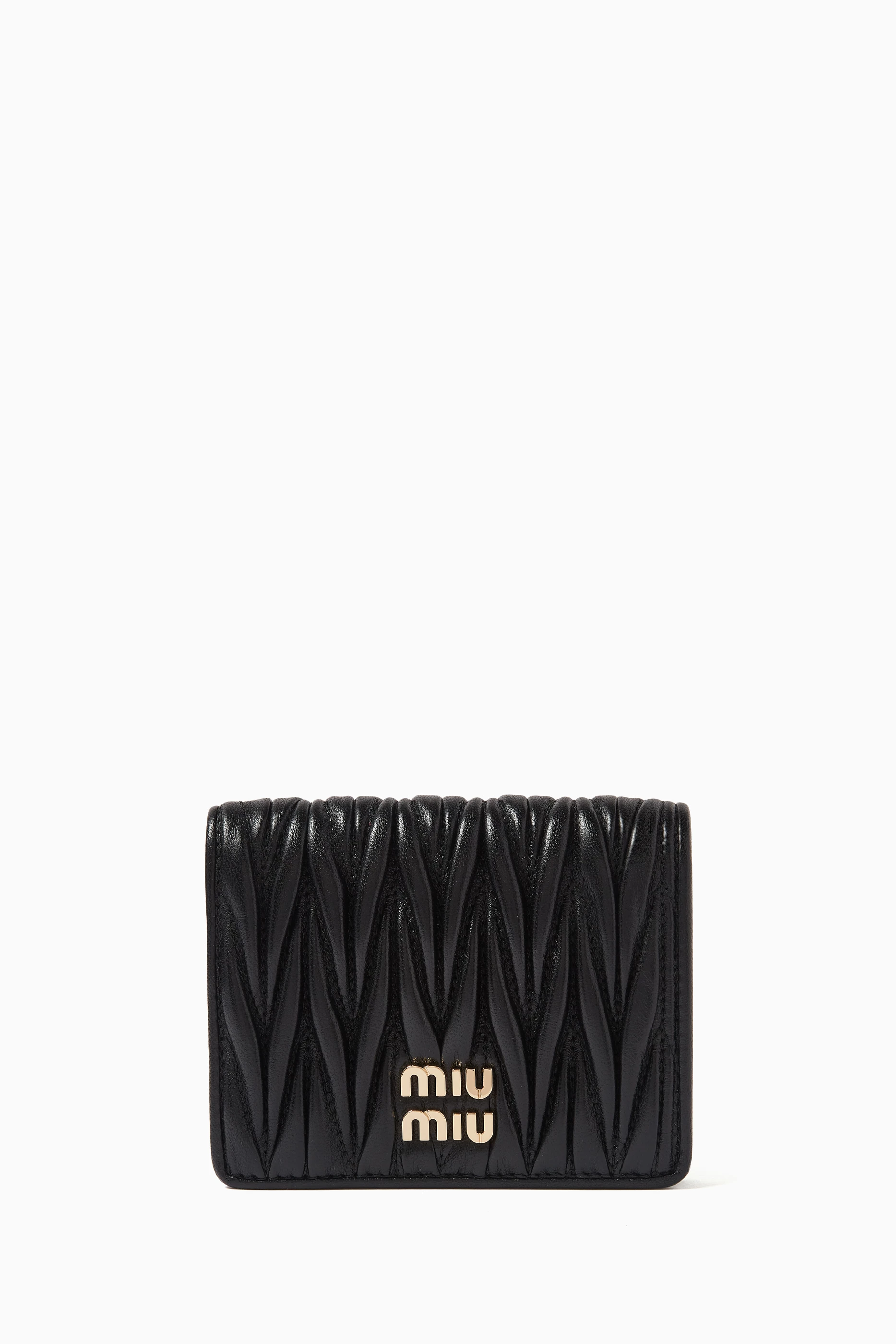 【関税&送料込】Miu Miu Quilted Nappa French-Flap Wallet Buy Miu Miu Black Small Flap Wallet in Matelassé Nappa