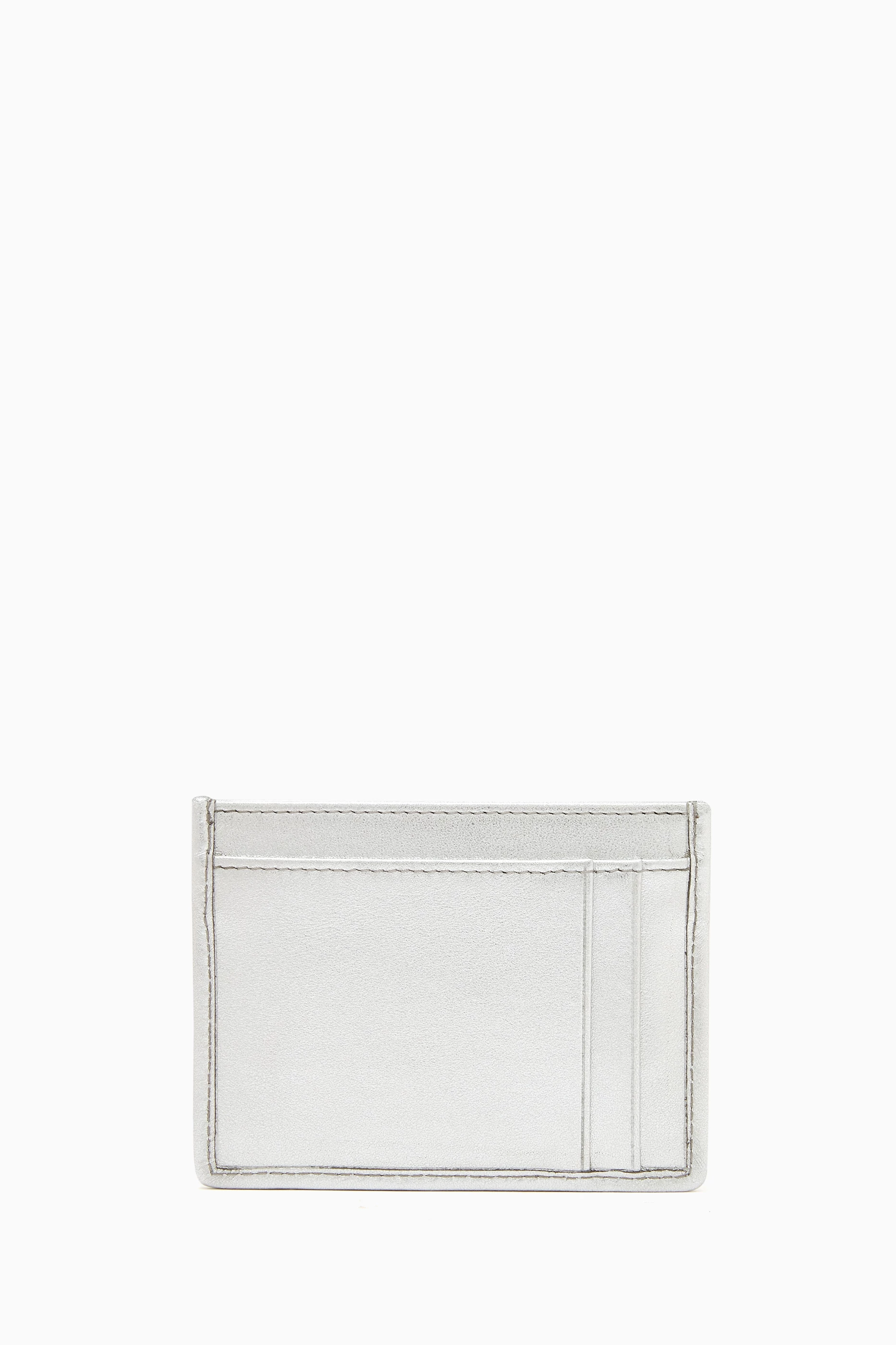 Buy Miu Miu Silver Matelasse Card Holder in Nappa Leather For