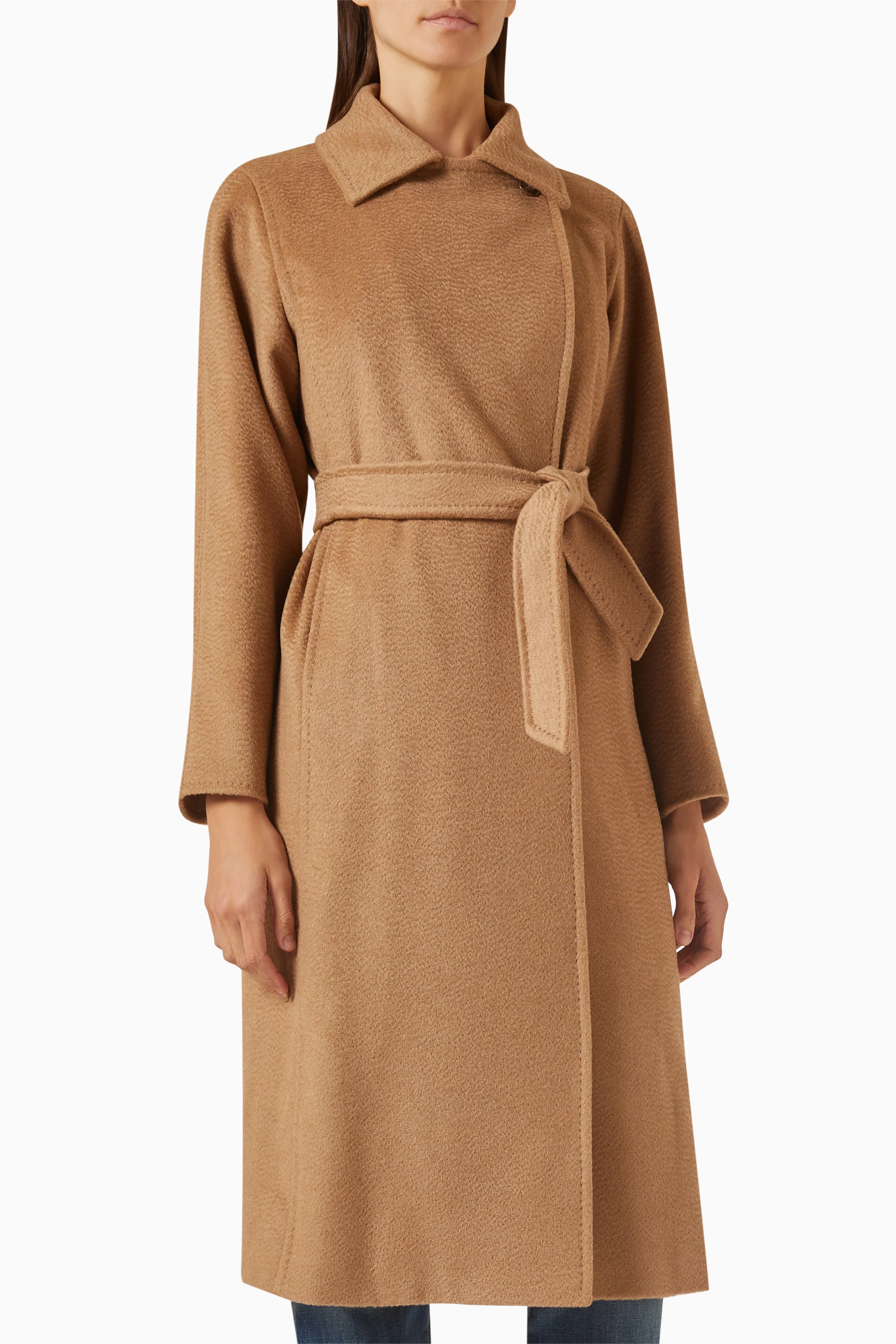 Buy Max Mara Brown Manuela Icon Coat in Camel Wool For Women Online Ounass Saudi