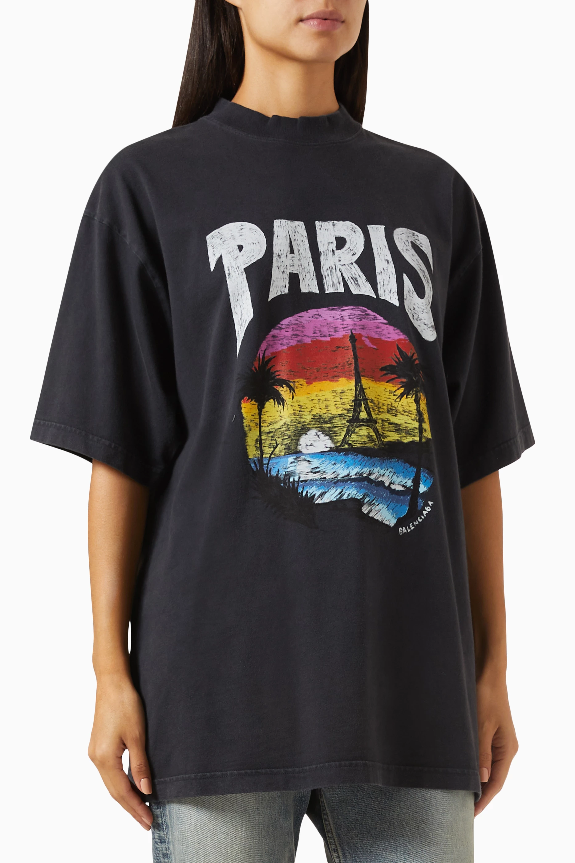 BALENCIAGA TROPICAL PARIS Tシャツ Sサイズ BALENCIAGA - PARIS TROPICAL Tシャツ / ブラック / ユニセックス