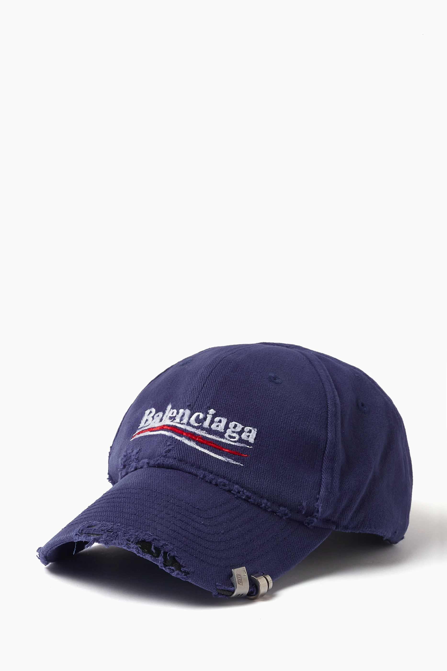 Buy Balenciaga Blue Political Campaign Upcycled Cap in Cotton Drill For Men Online Ounass Saudi
