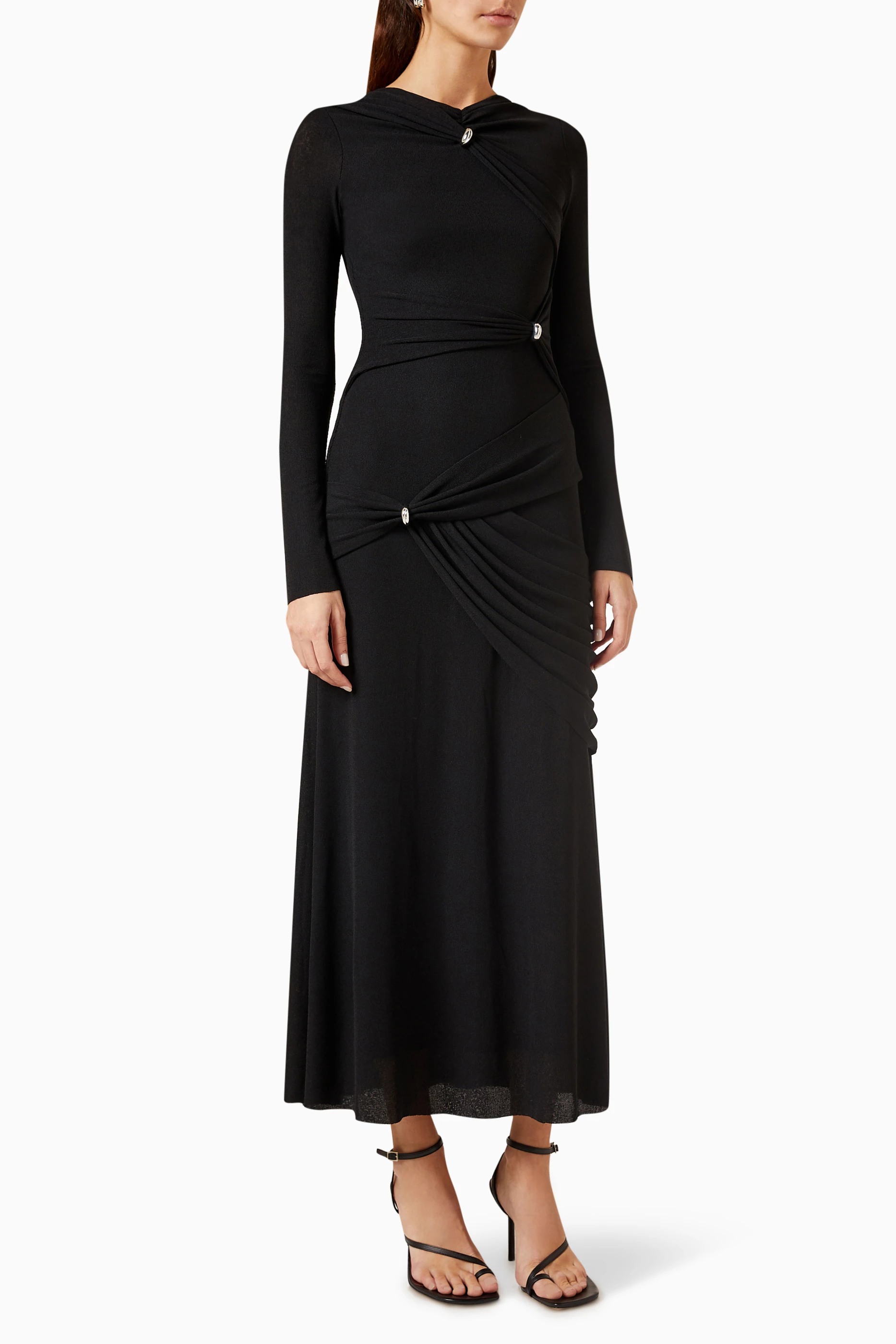 chats by c dam black dress Buy C.DAM Metal-detail Draped Midi For Women Online the Agnes Dress in