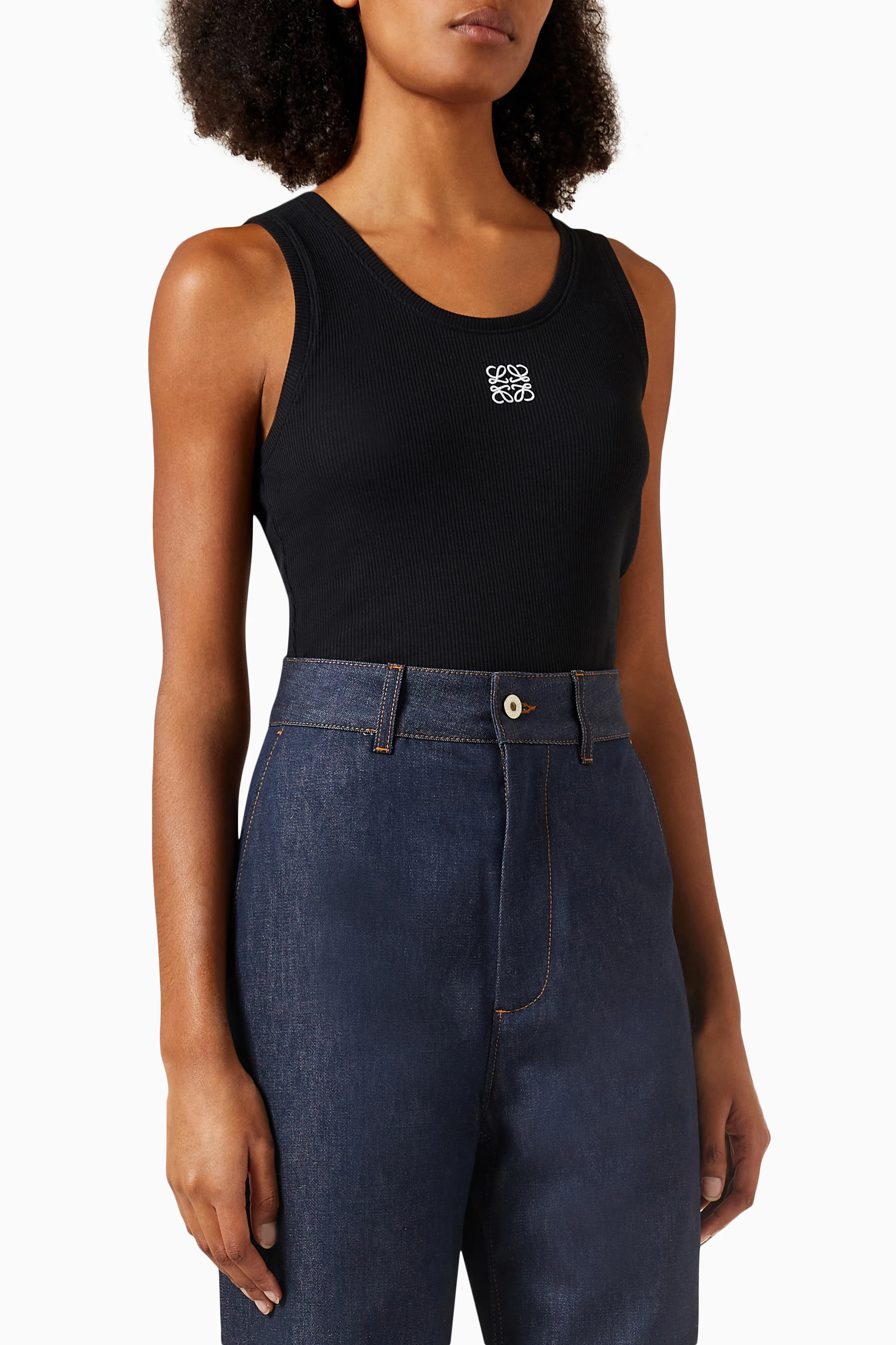 トップス loewe 24ss anagram tanktop Anagram tank top in cotton Black - LOEWE APAC official website