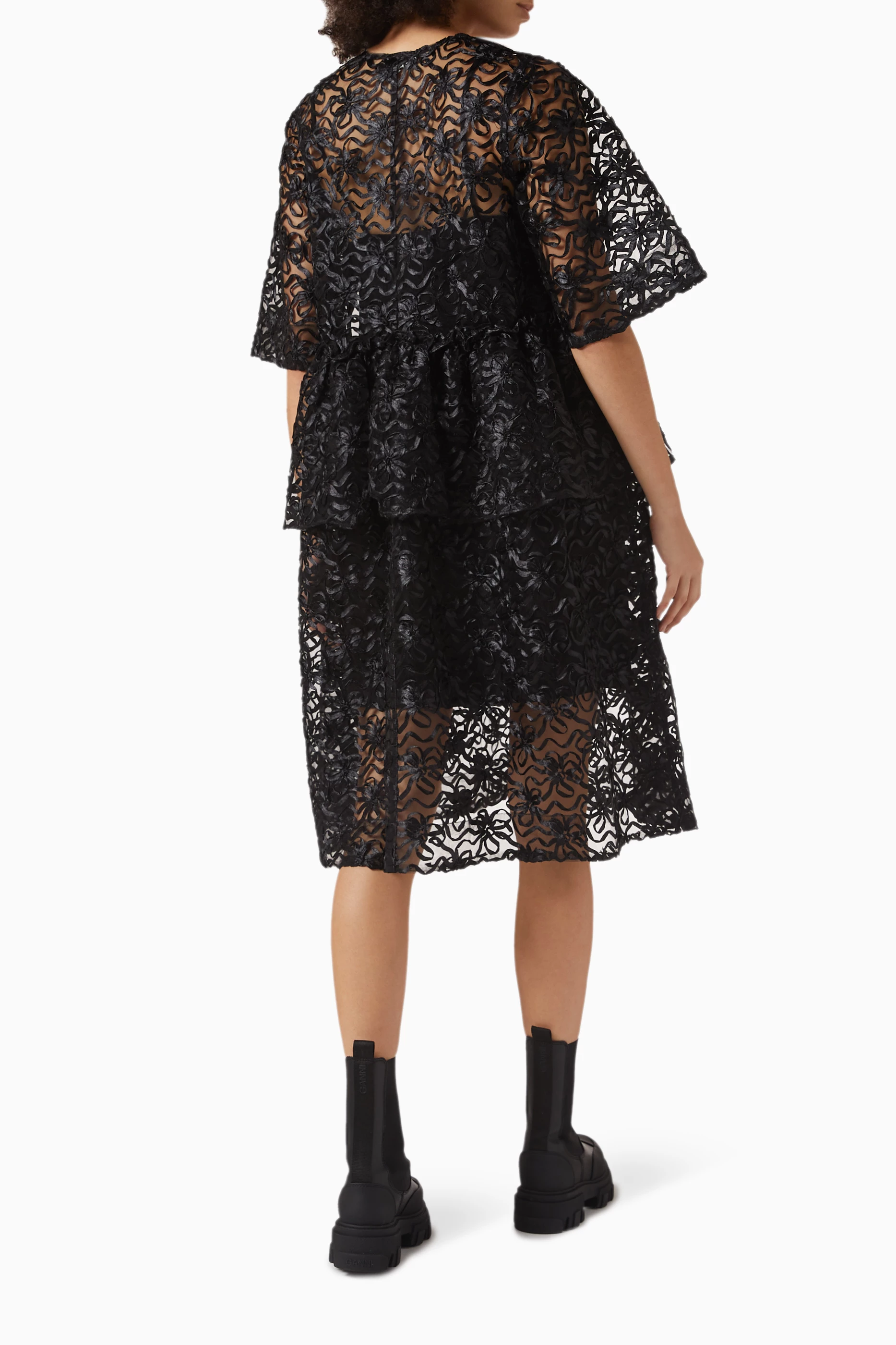スーツ・フォーマル・ドレス GANNI / RIBBON TULLE FLOUNCE MIDI DRESS 216777527_blk_bk.jpg?ts=