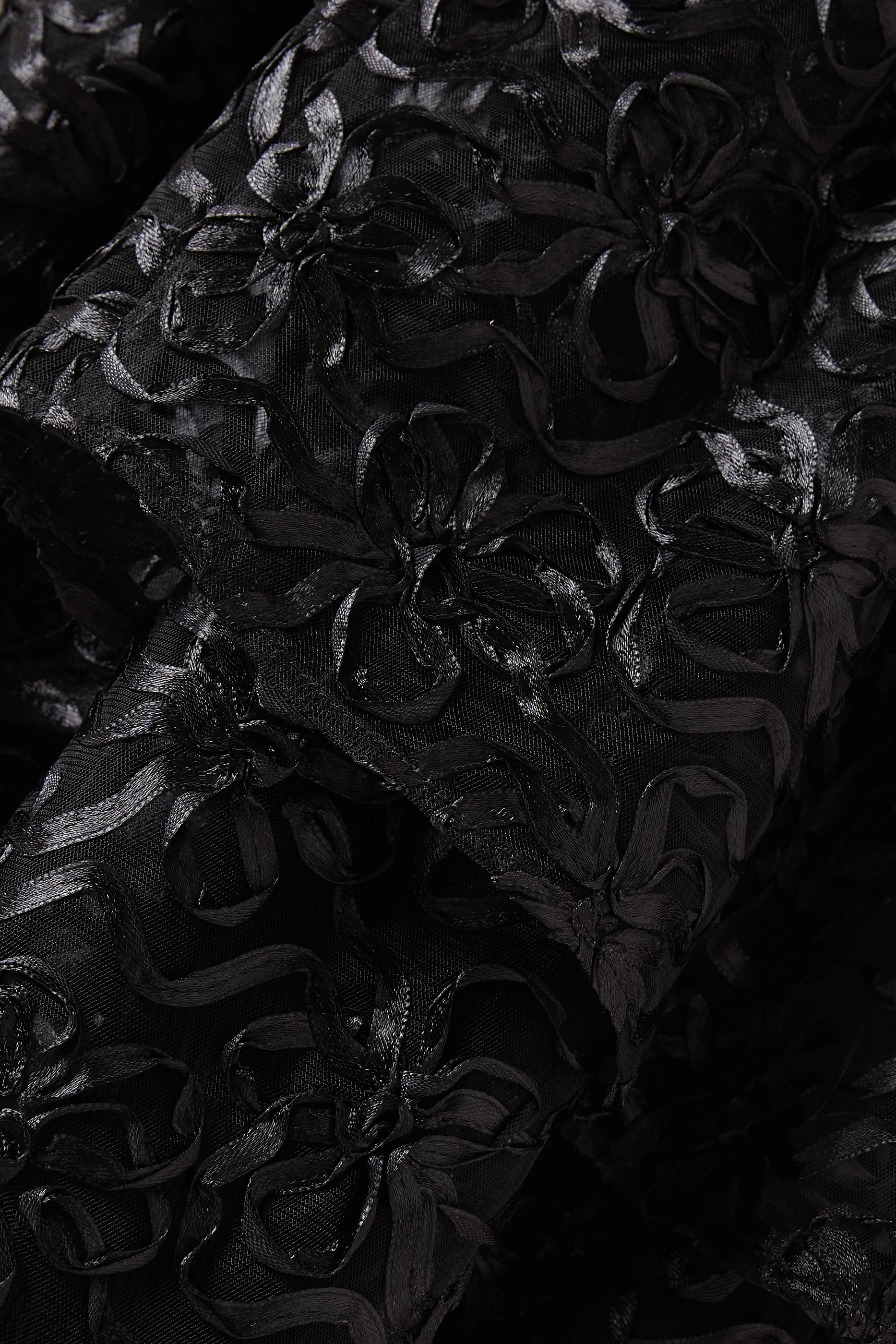 スーツ・フォーマル・ドレス GANNI / RIBBON TULLE FLOUNCE MIDI DRESS Buy Ganni Black Flounce Midi Dress in Ribbon Tulle For Women