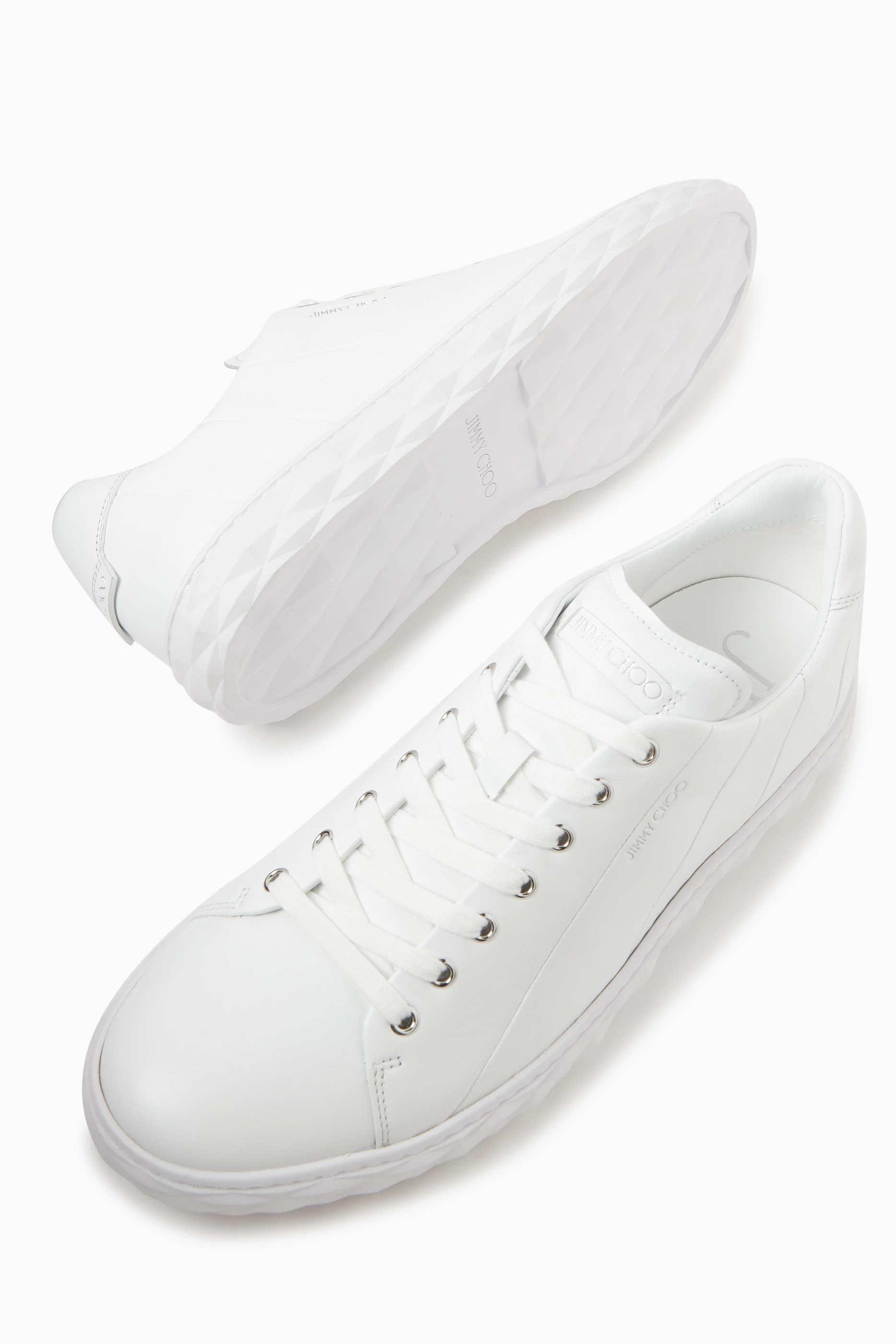 White jimmy choo trainers hot sale