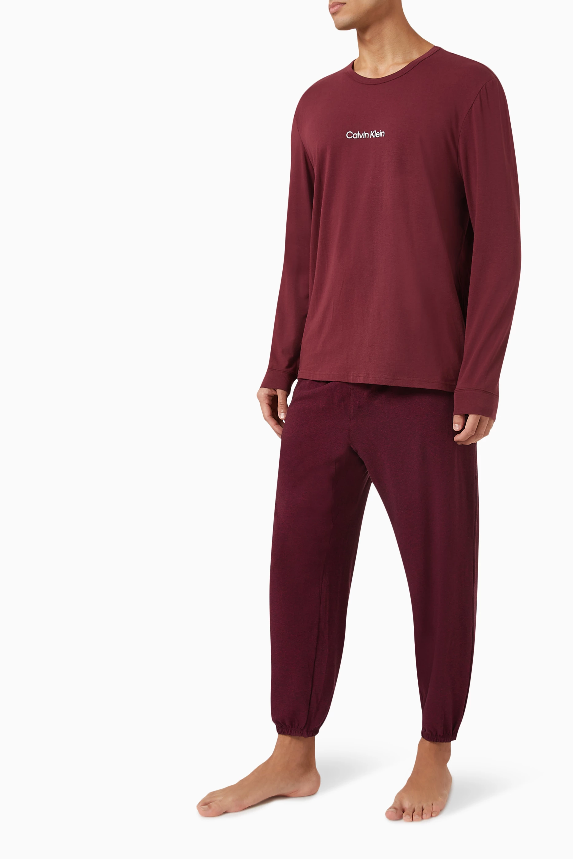 Buy Calvin Klein Purple Modern Structure Pyjamas Set in Stretch Cotton Blend For Men Online Ounass Saudi