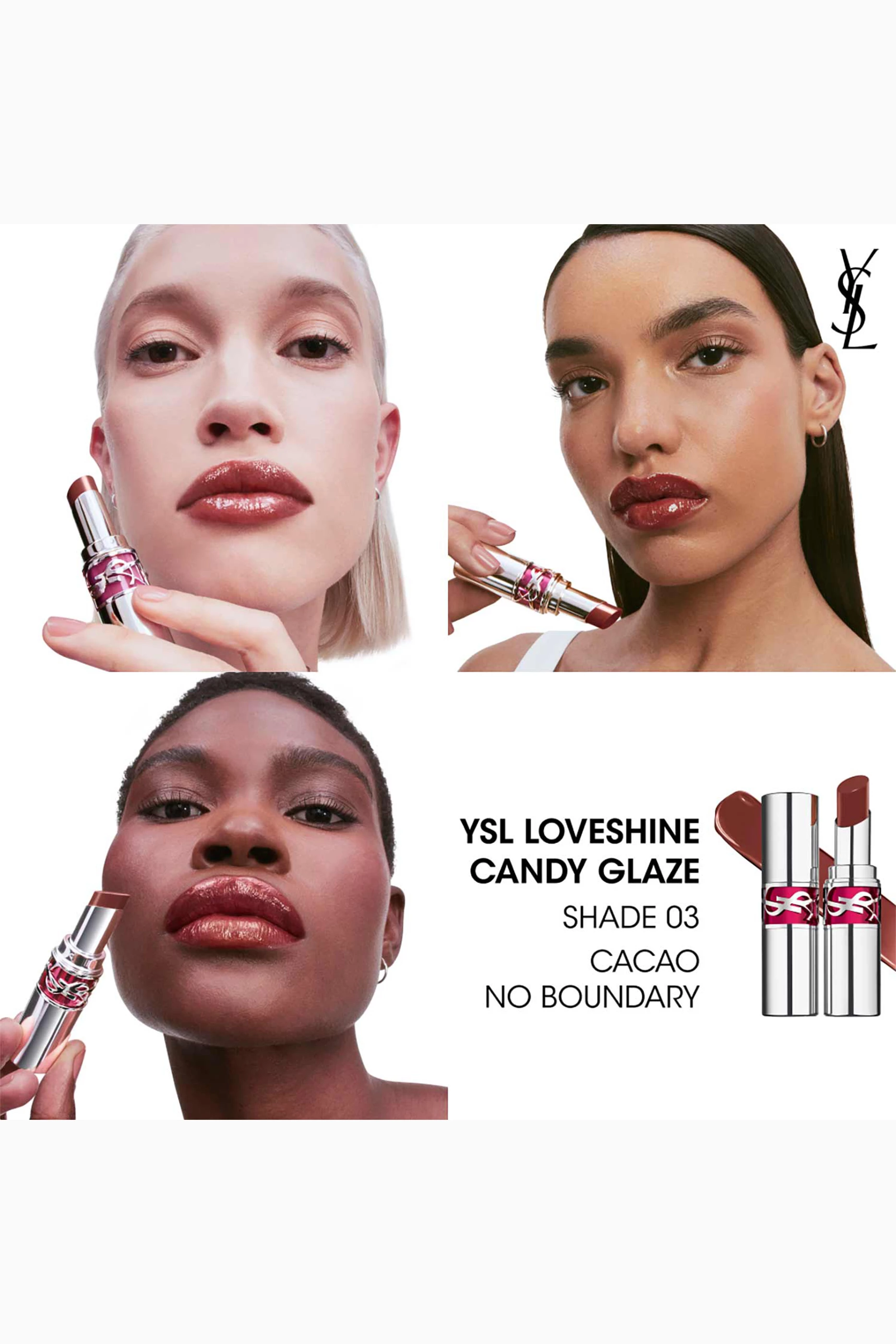 Buy YSL Beauty Colourless 3 Cacao No Boundary Loveshine Candy Glaze Lip Gloss Stick 3.4g For Women Online Ounass Saudi