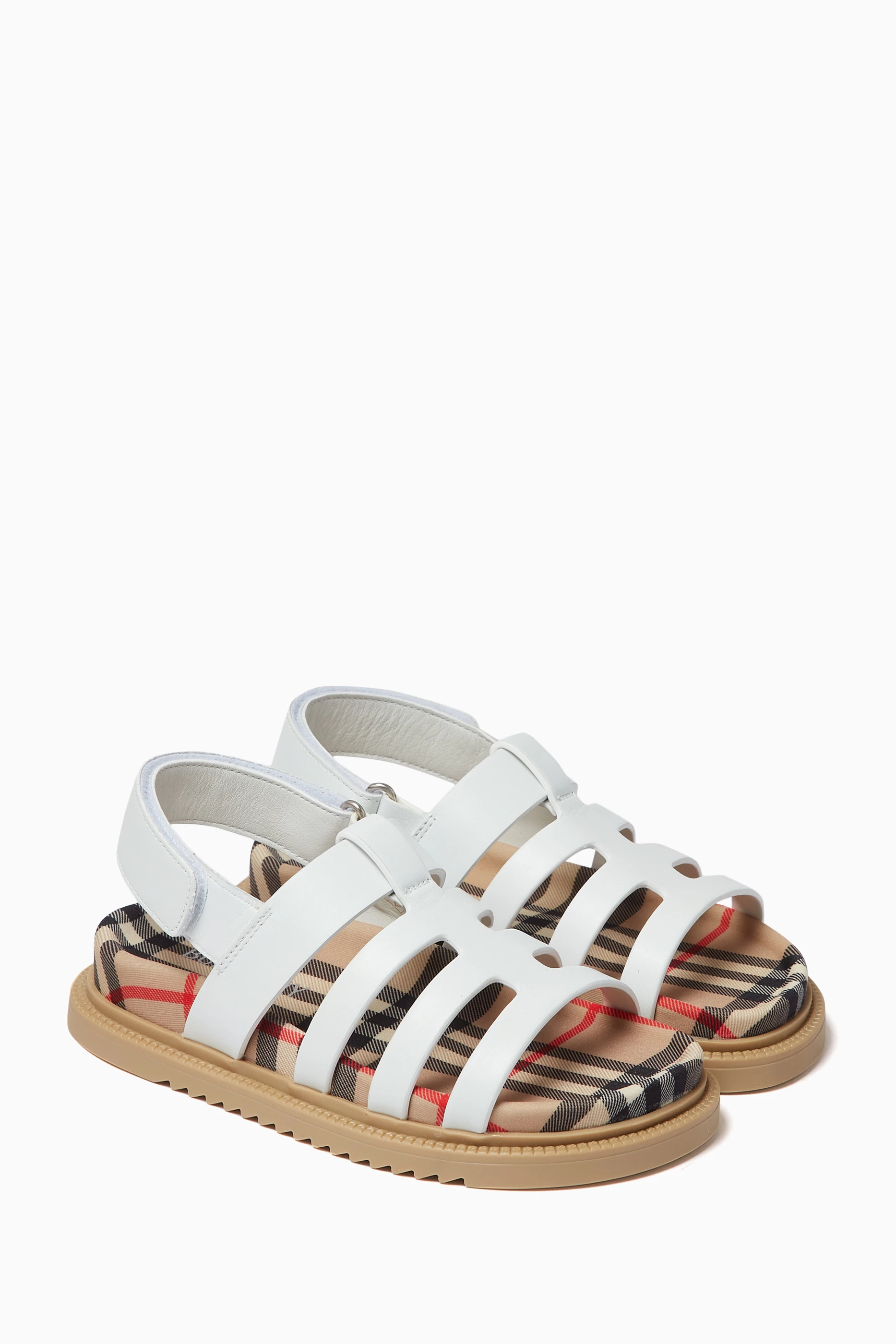 White burberry sandals on sale