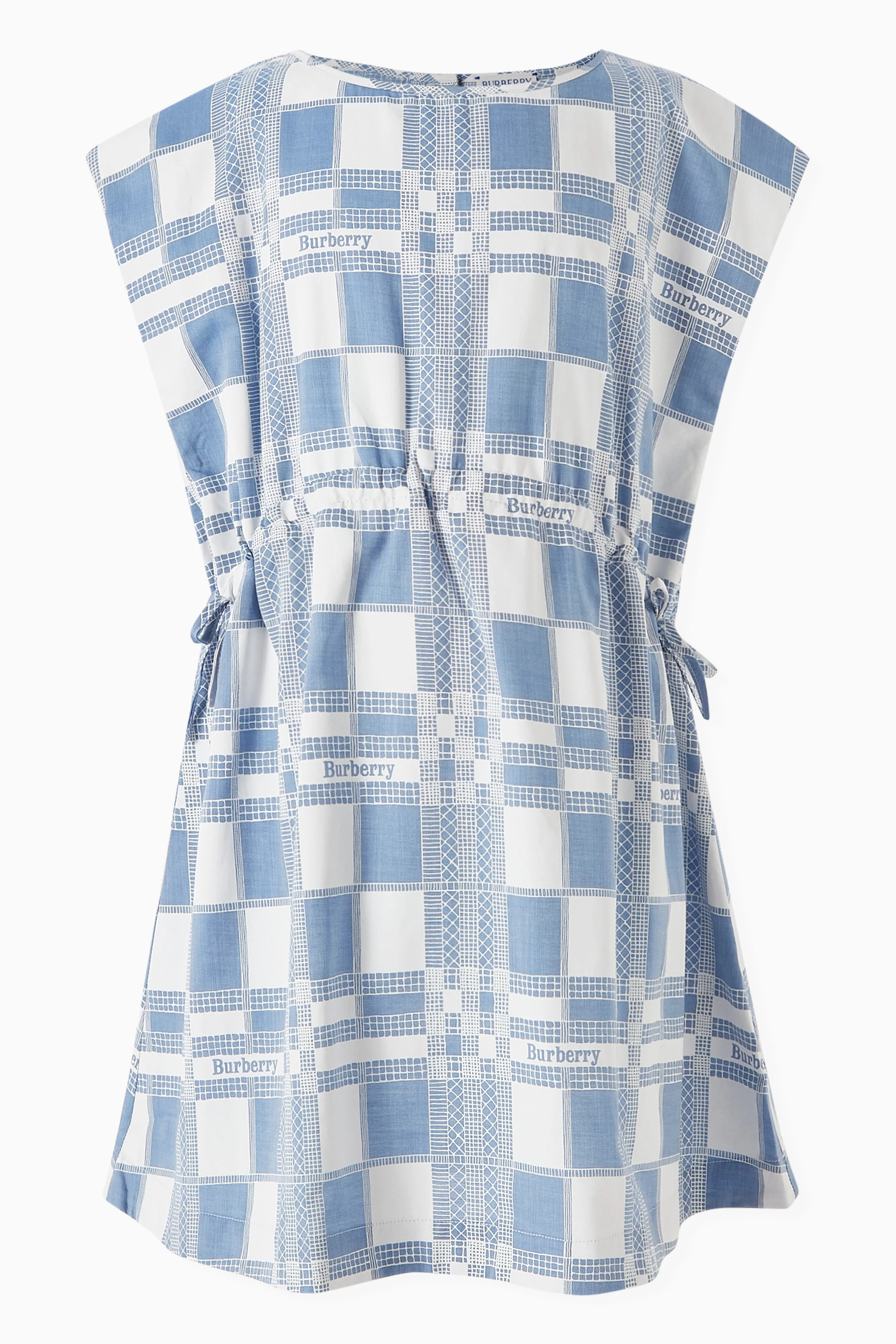 Buy Burberry Blue Check print Dress in Cotton For Girls Online Ounass Saudi
