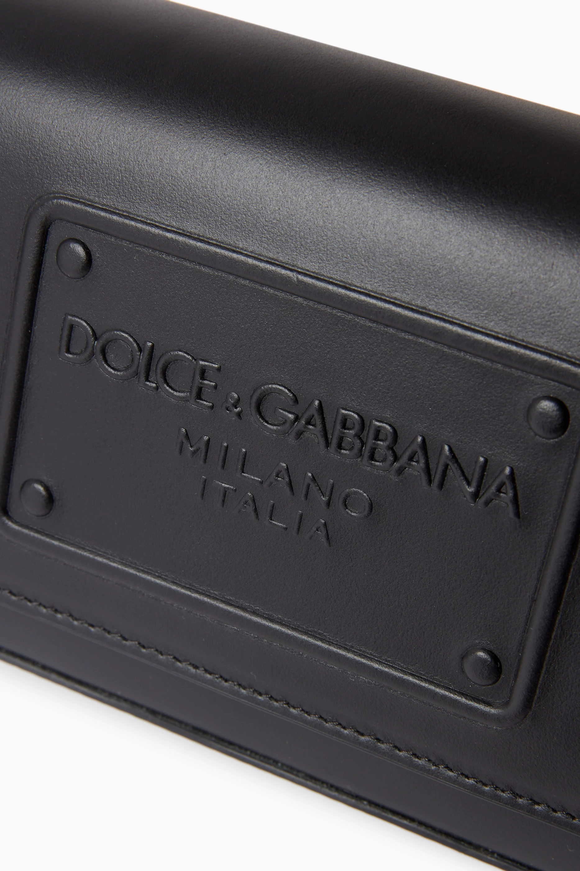 Buy Dolce & Gabbana Black Logo-embossed Crossbody Bag in Leather