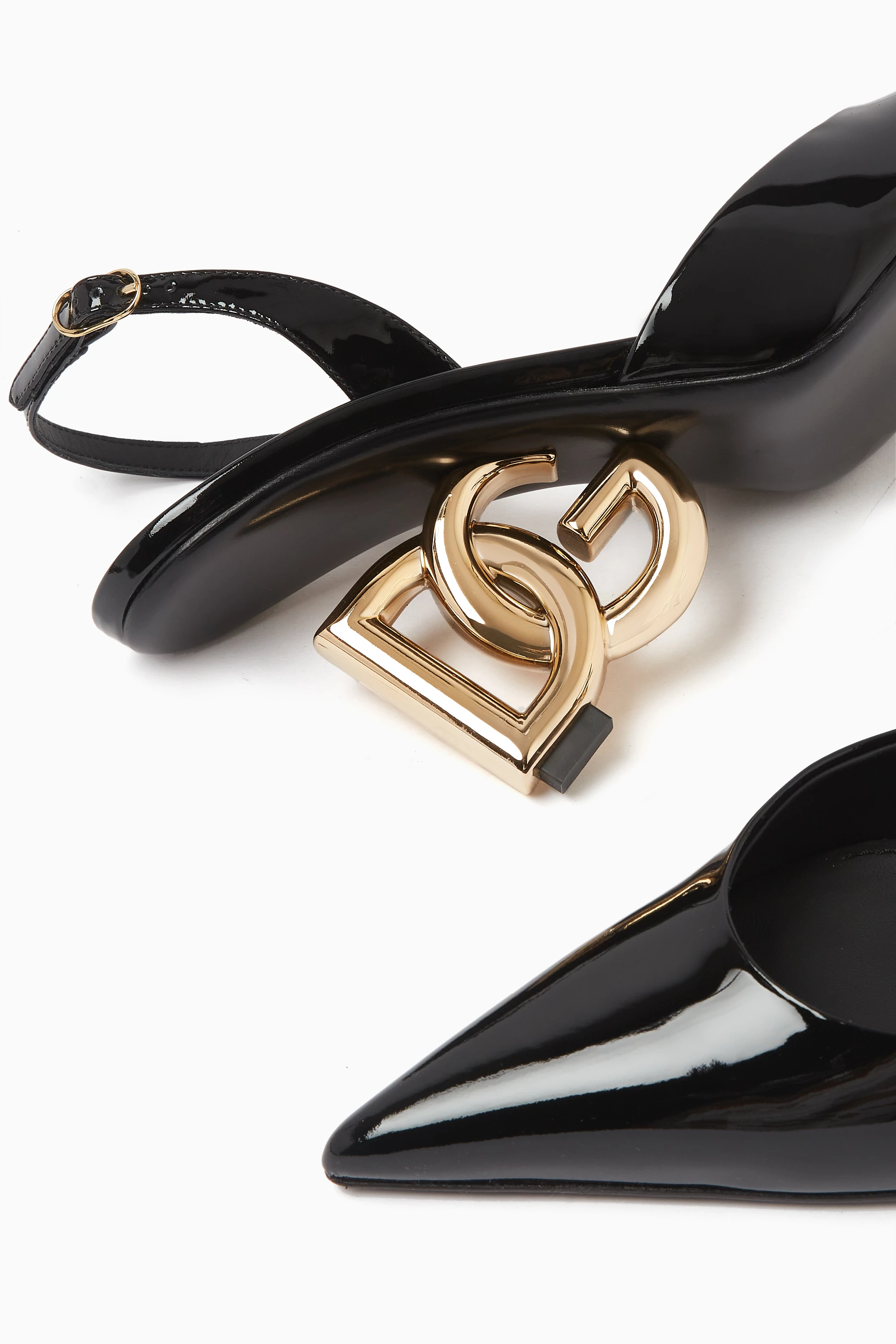 パンプス DOLCE & GABBANA LOLLO PUMPS IN PATENT LEATHER Lollo patent leather slingback pumps in black - Dolce