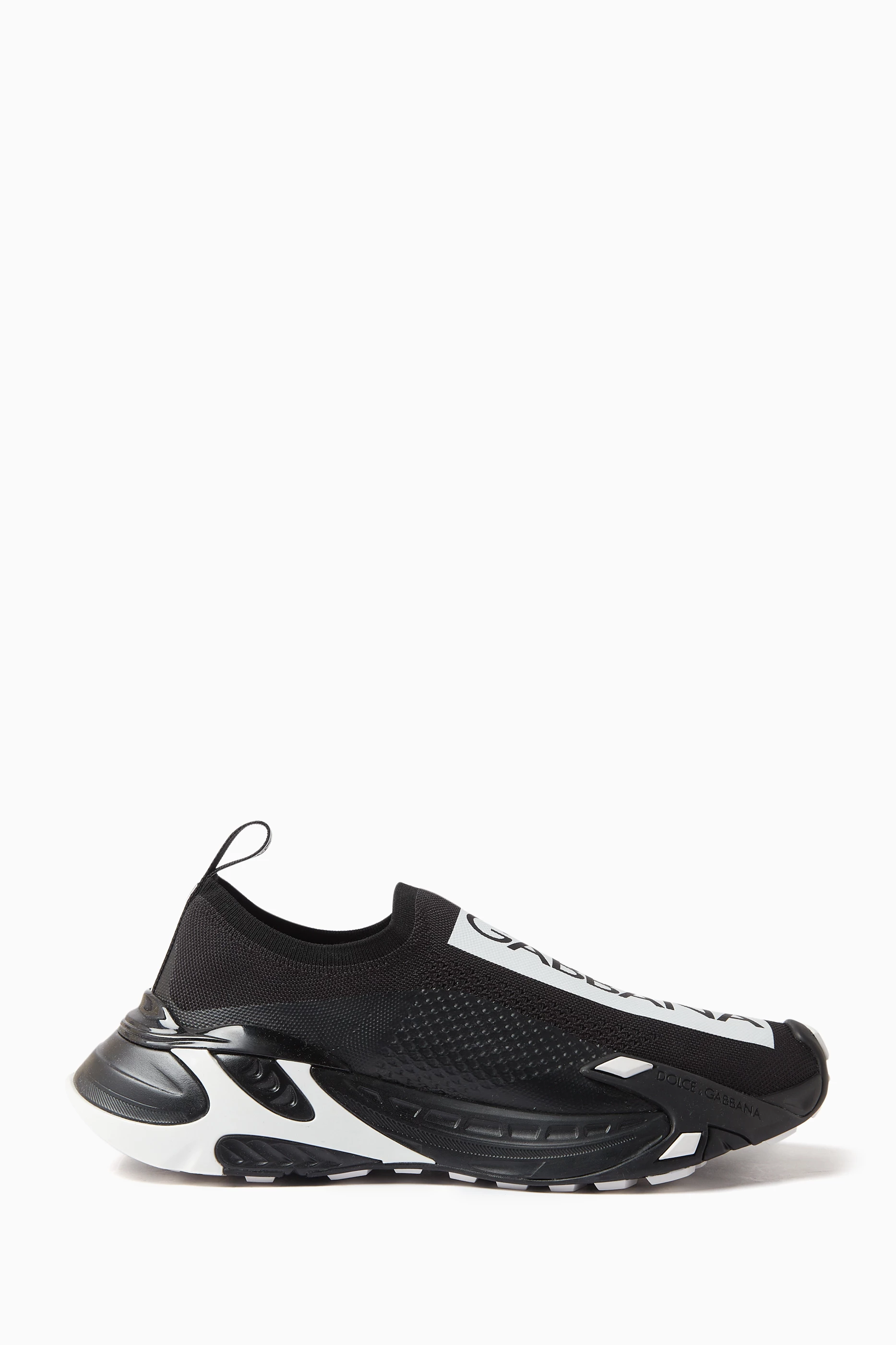 Buy Dolce Gabbana Black Sorrento Sneakers in Stretch mesh For Women Online Ounass Saudi