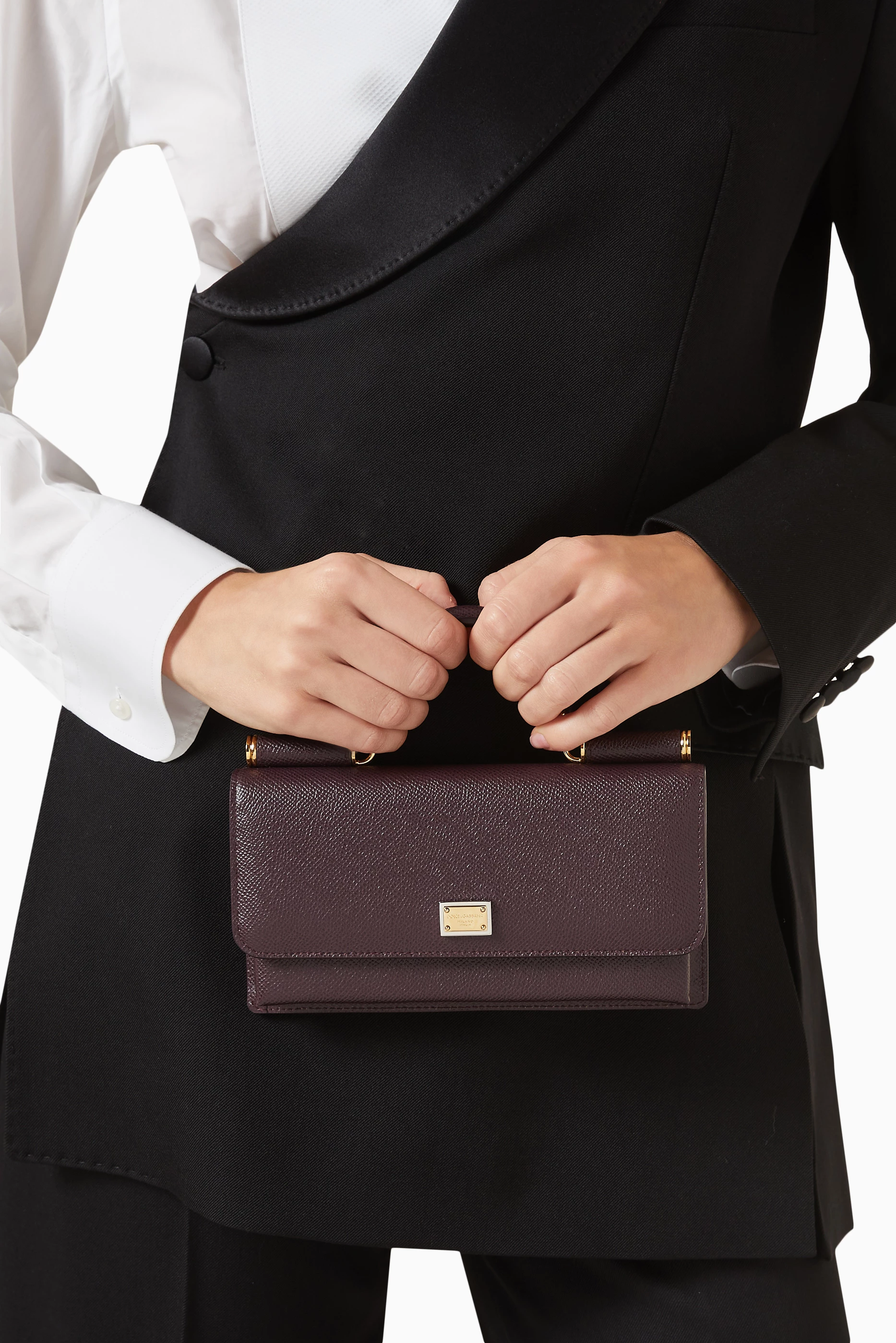 Buy Dolce Gabbana Burgundy Mini Wallet on Chain in Leather For Women Online Ounass Saudi