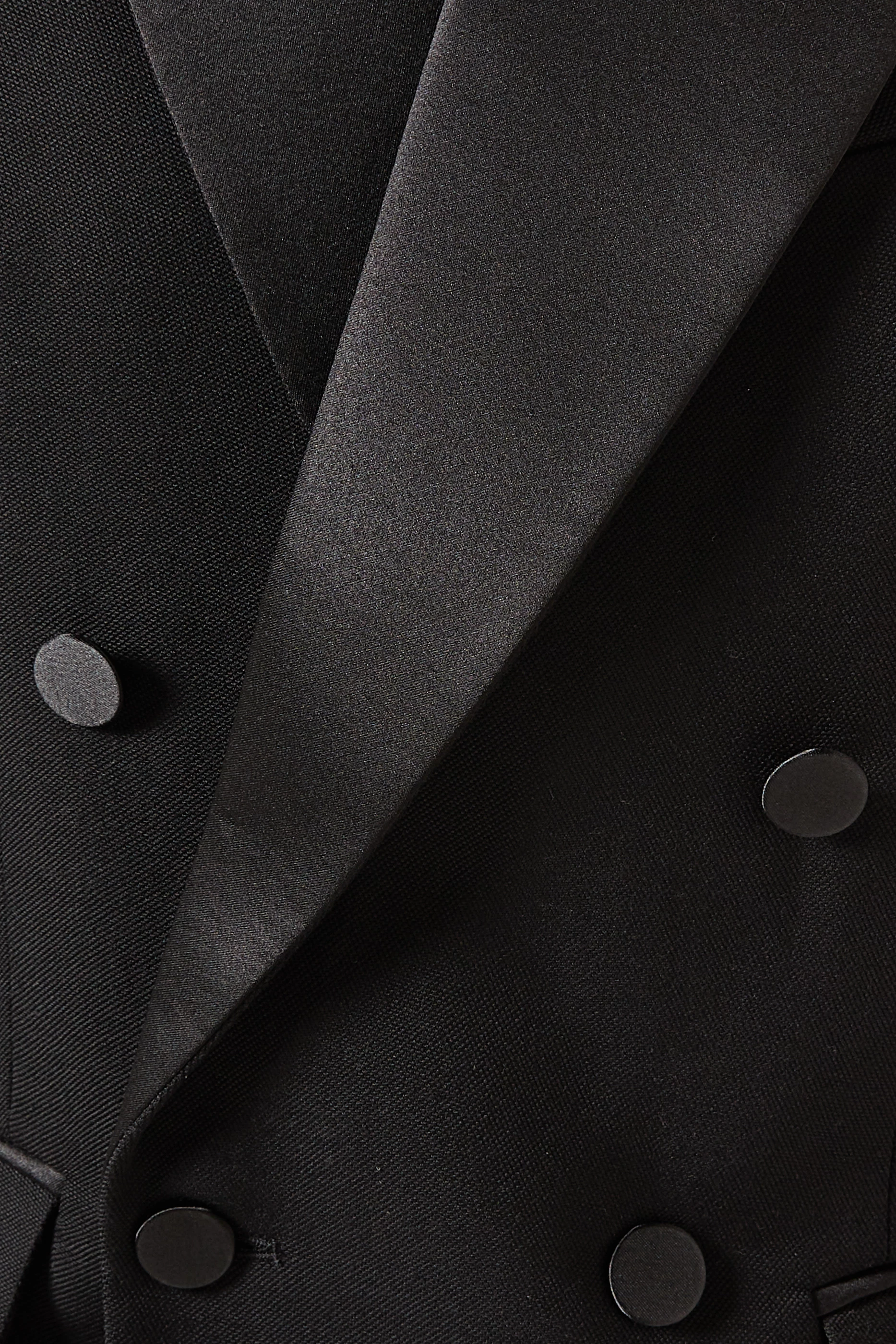 Buy Victoria Beckham Black Double-breasted Tuxedo Jacket in