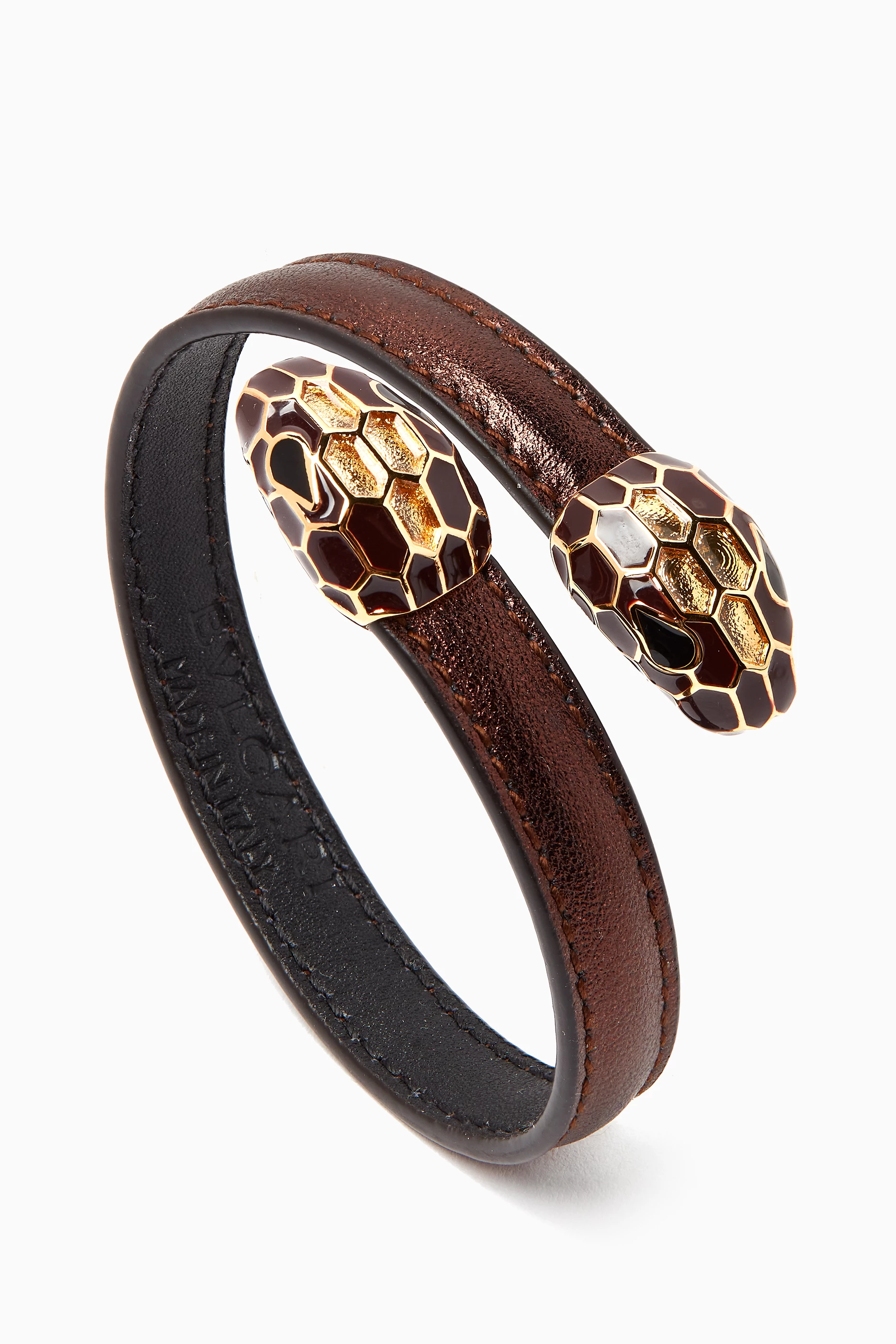 Viper Armband Bulgari Serpenti Armband Leder Buy BVLGARI Brown