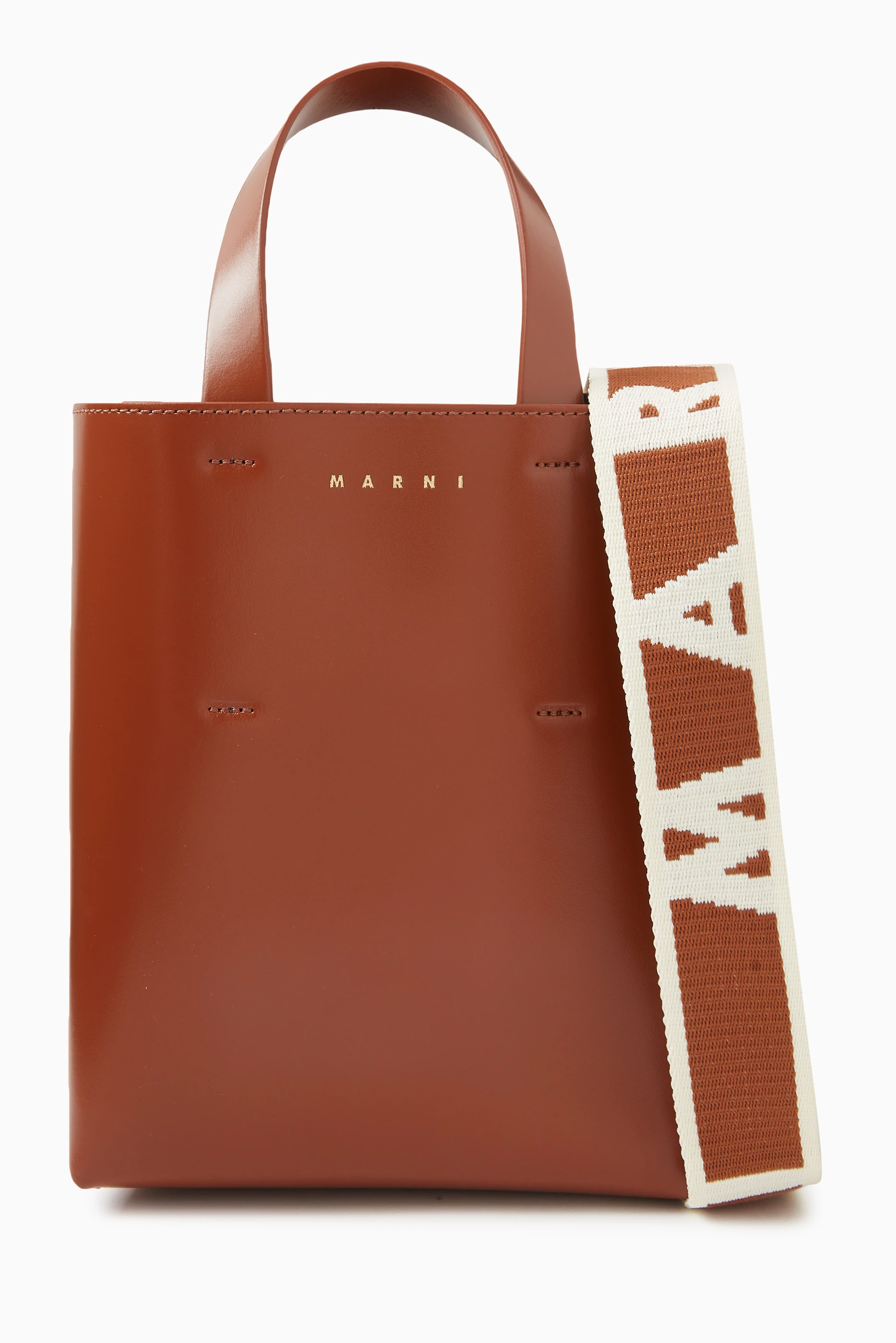 Buy Marni Brown Mini Tote Bag in Leather For Women Online Ounass