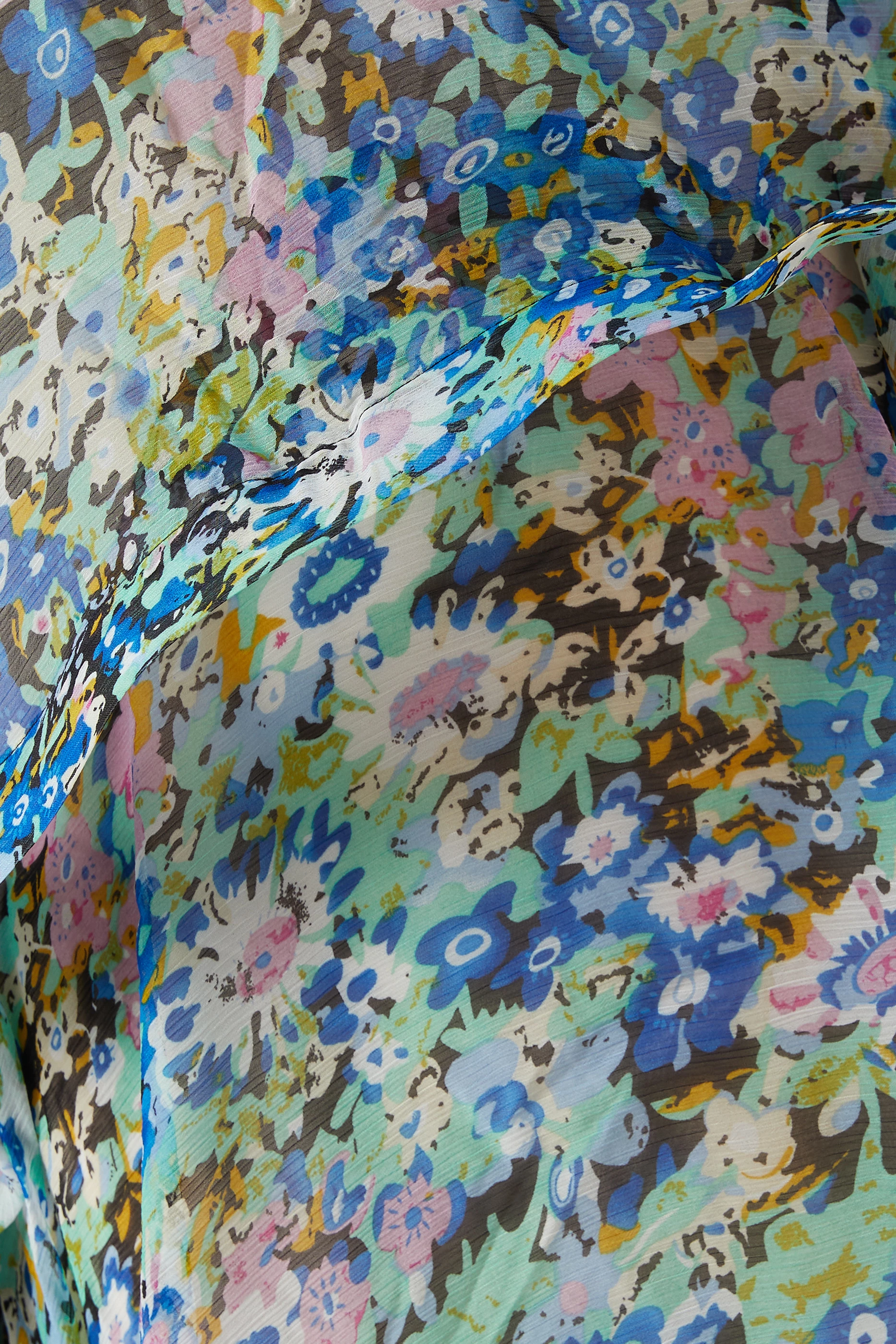 chinese dress ladies Armani Tiered Maxi Dress in Baby Blue Floral