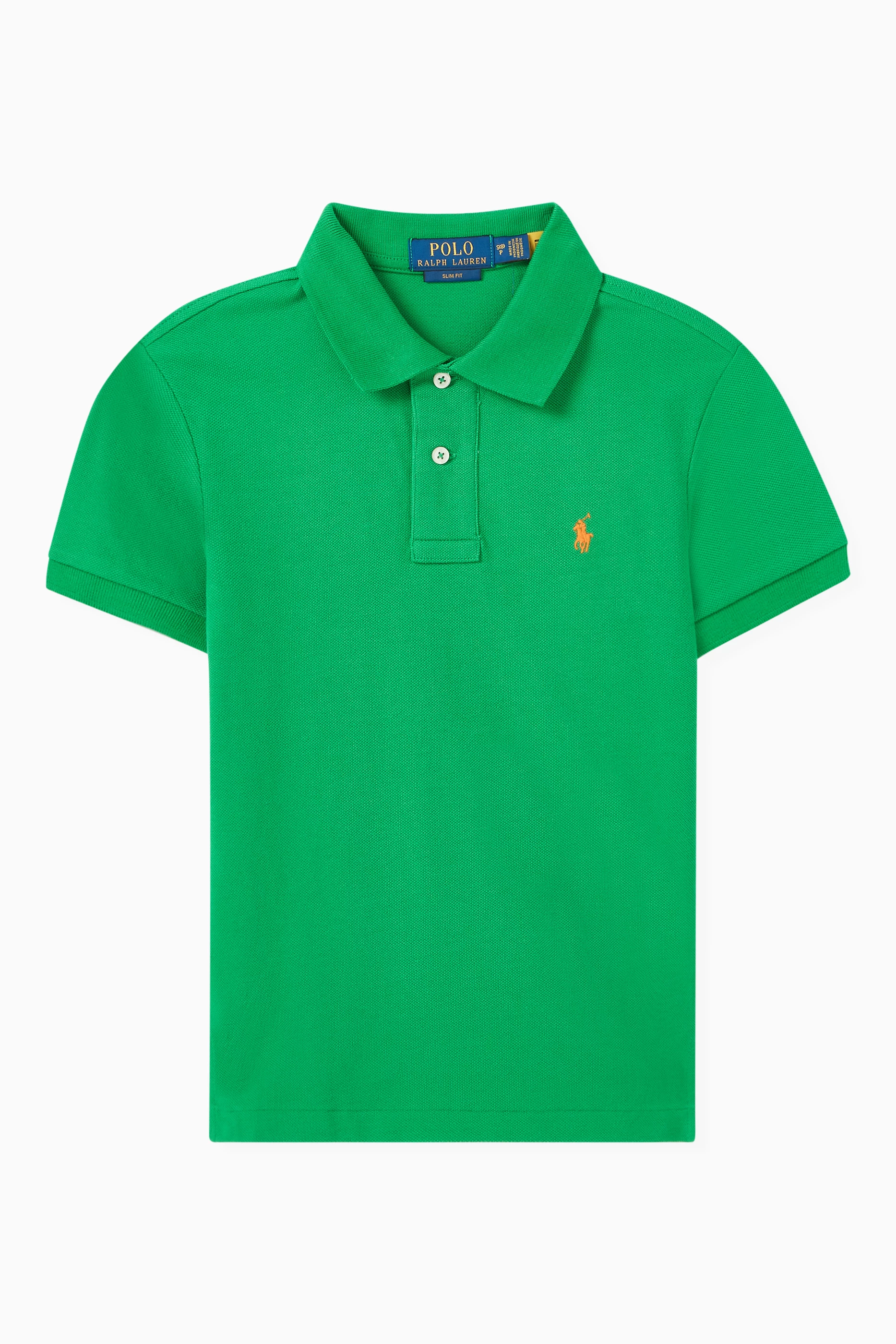 Buy Polo Ralph Lauren Green Slim Polo Shirt in Cotton For Boys Online Ounass Saudi