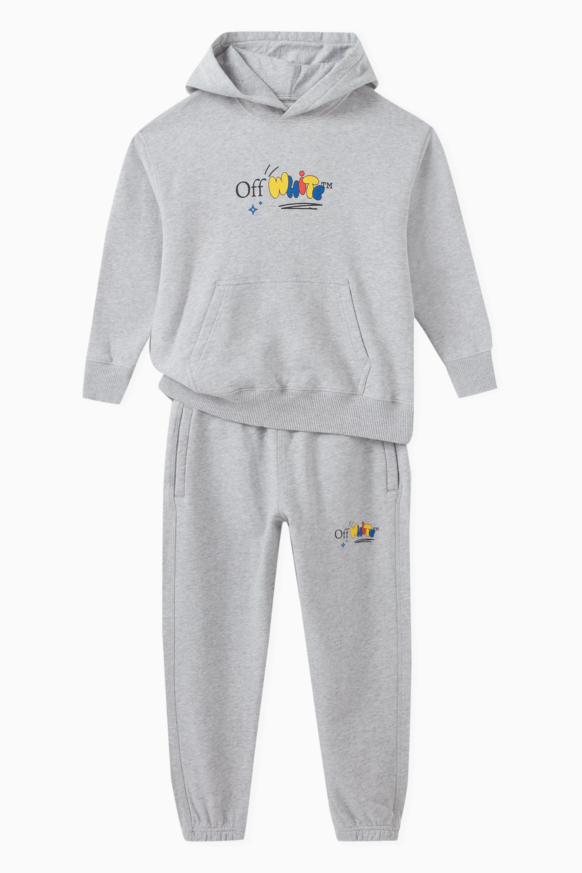 Buy Off White Grey Melange Sweatpants in Cotton For UNISEX Online Ounass Saudi