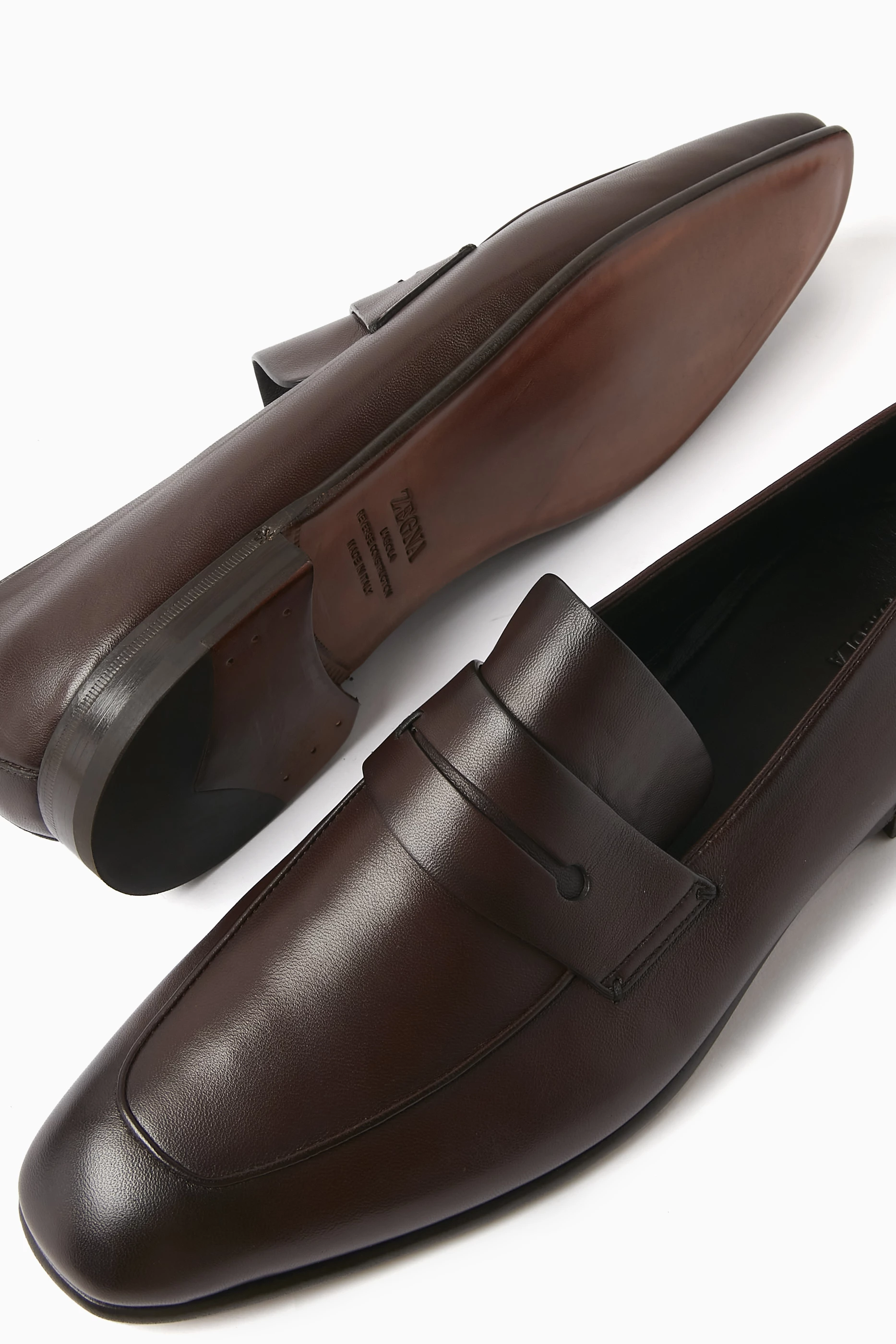 【関税込み】ZEGNA ブラウン ソフトカーフ L'asola ローファー ZEGNAのブラウン ソフトカーフ L'asola ローファーがセール中