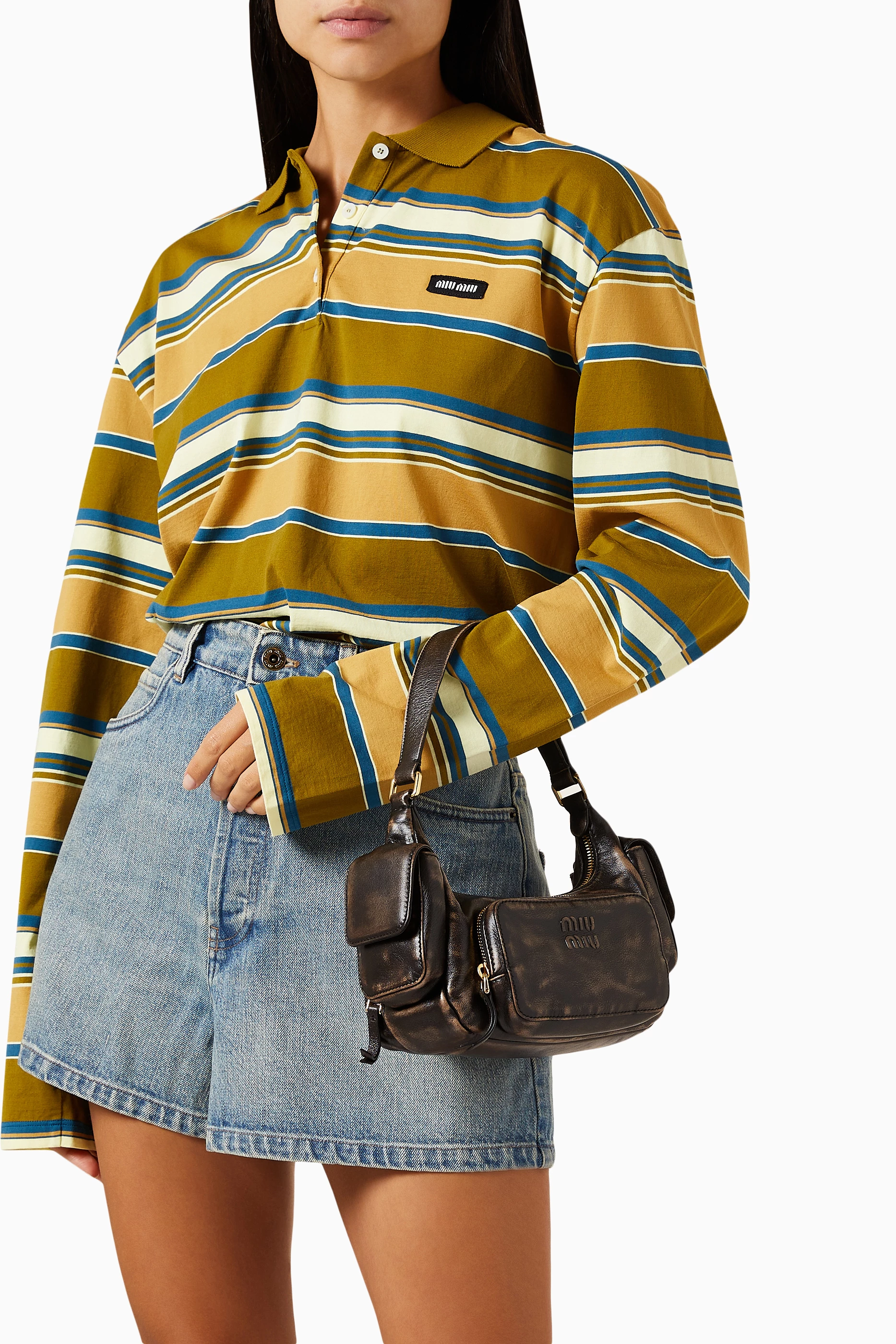 Buy Miu Miu Brown Multi-pocket Shoulder Bag in Nappa Leather For 