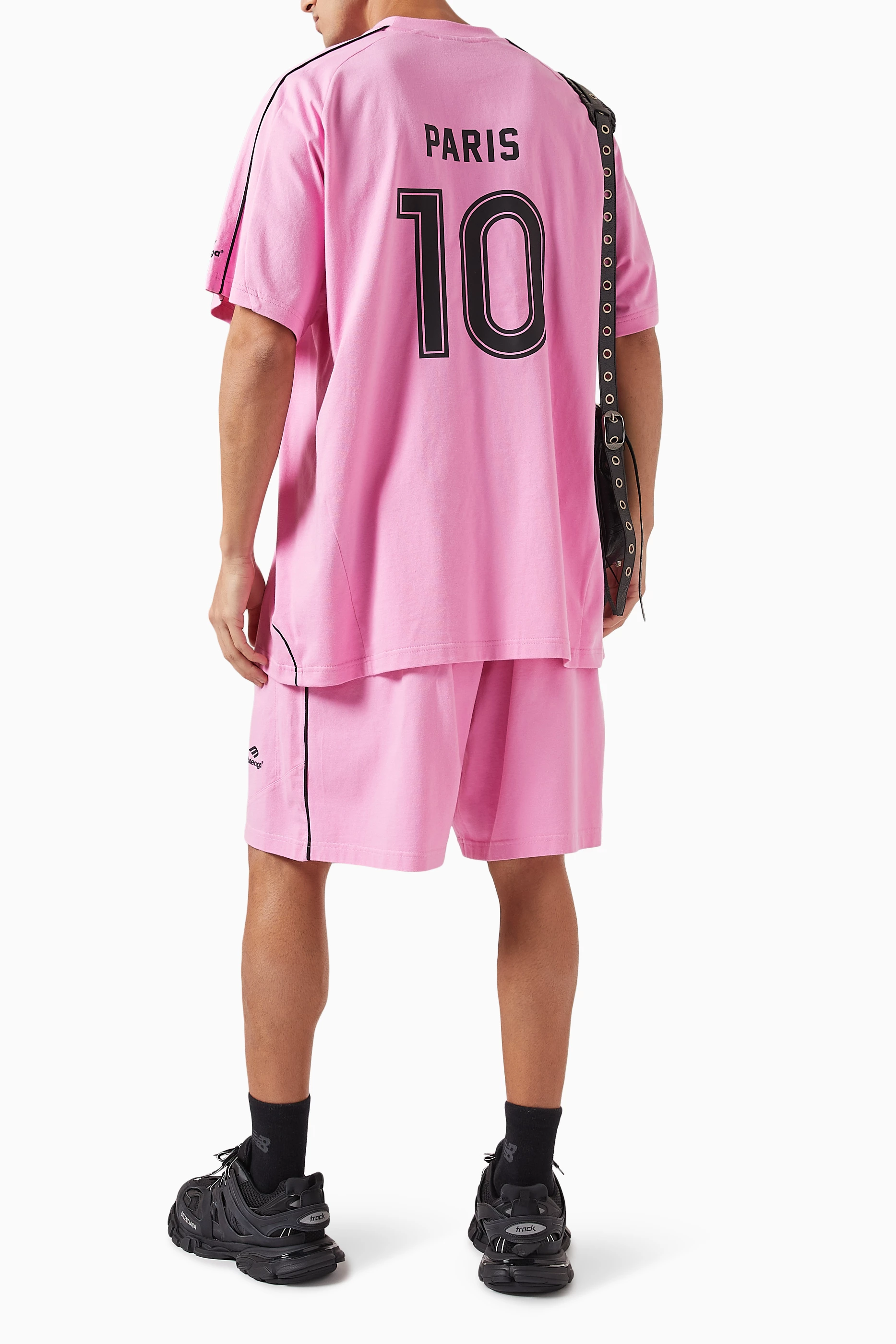 Buy Balenciaga Pink Paris Soccer Oversized T-shirt in