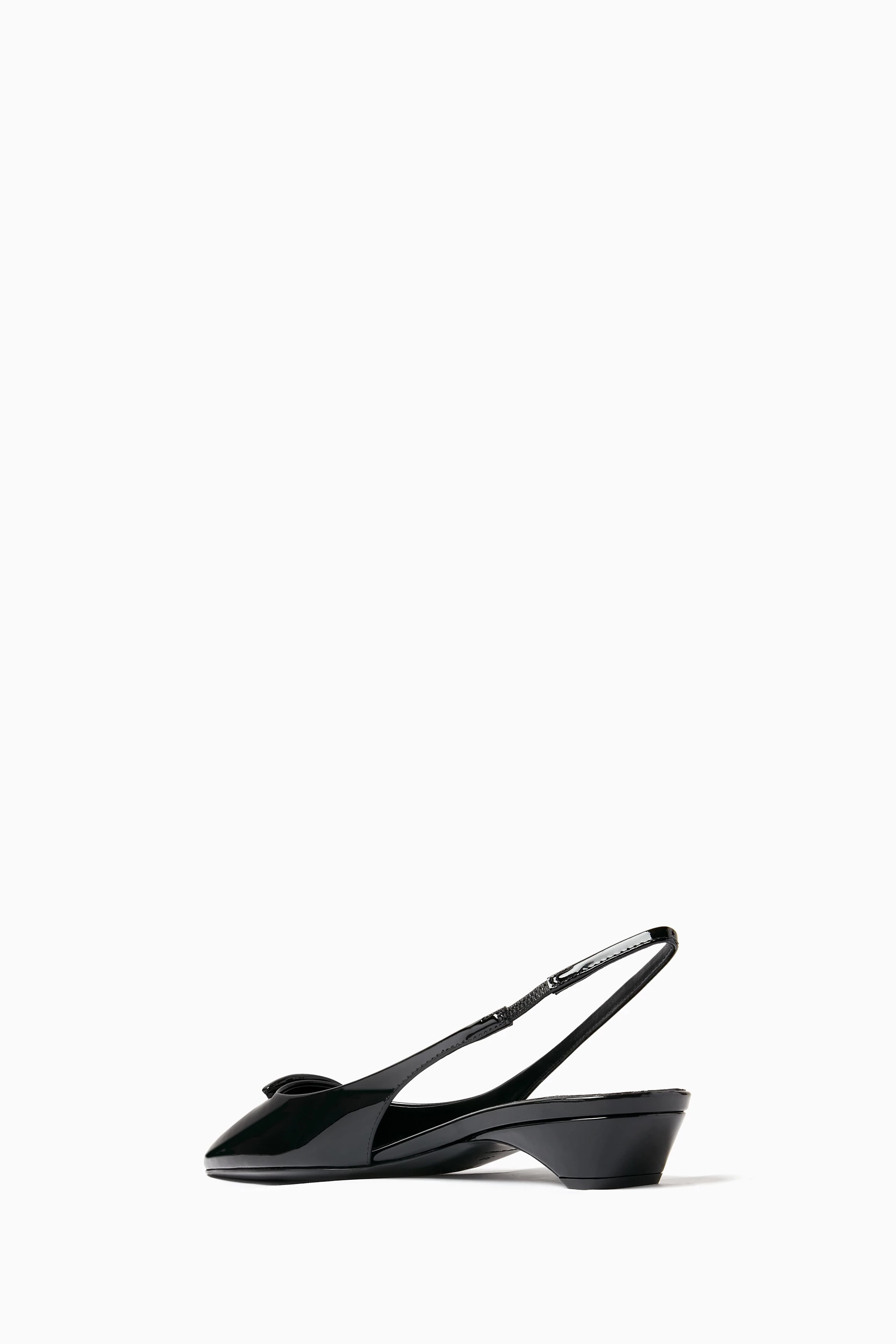 シューズ・サンダルその他 Prada Black leather slingback with decollete PRADA】Black leather slingback with decollete