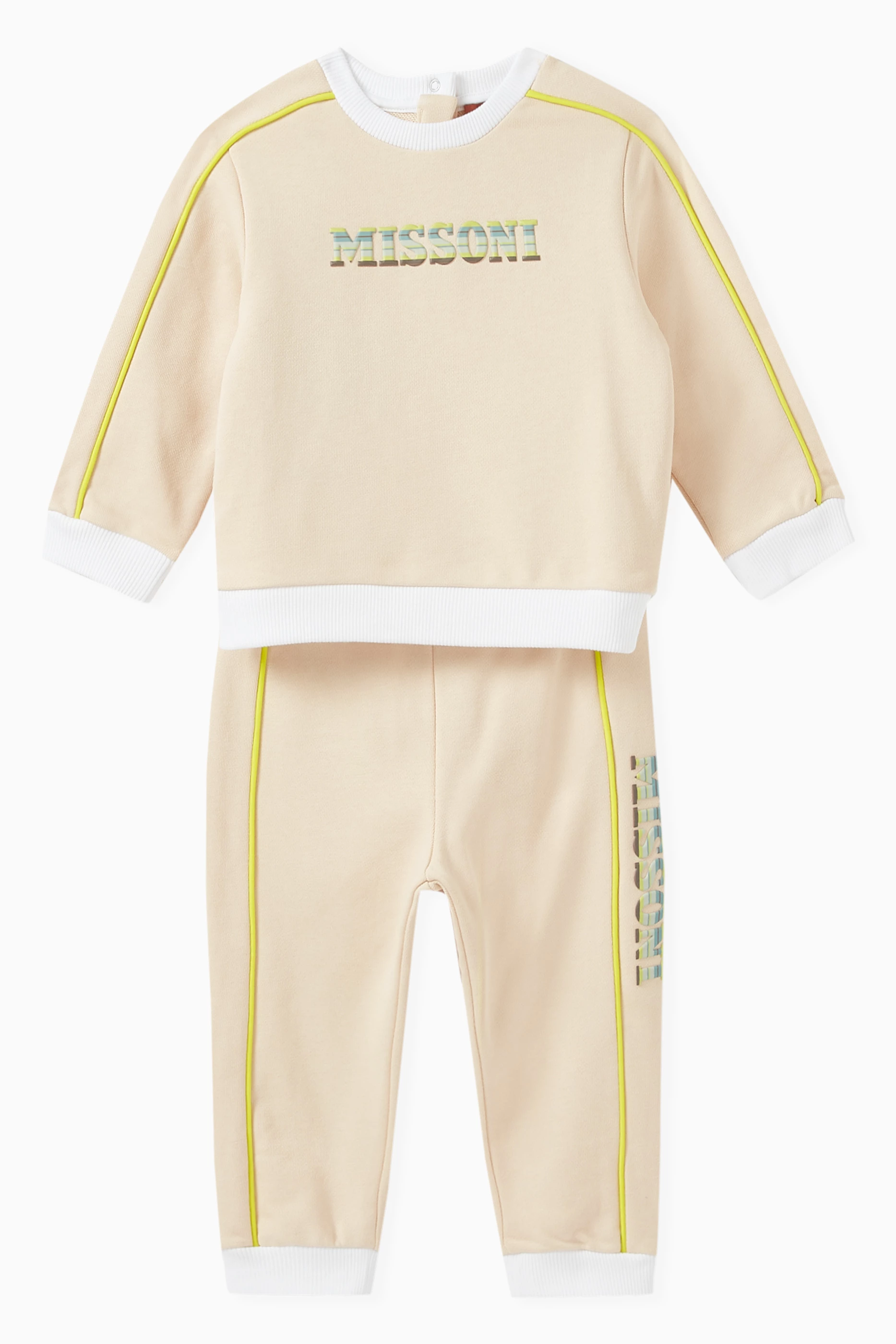 Buy Missoni Neutral Logo Tracksuit in Cotton Fleece For Baby Boys Online Ounass Saudi