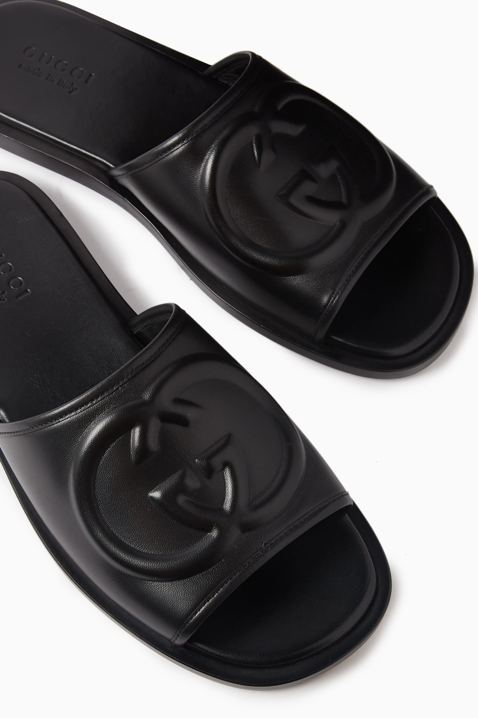 Leather gucci slides 2025