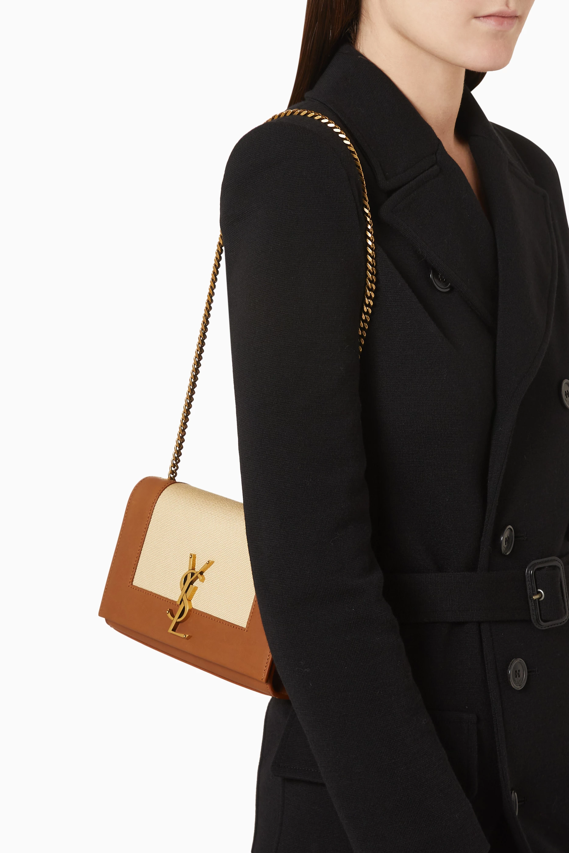 Buy SAINT LAURENT Neutral Small Kate Shoulder Bag in Canvas Leather For Women Online Ounass Saudi