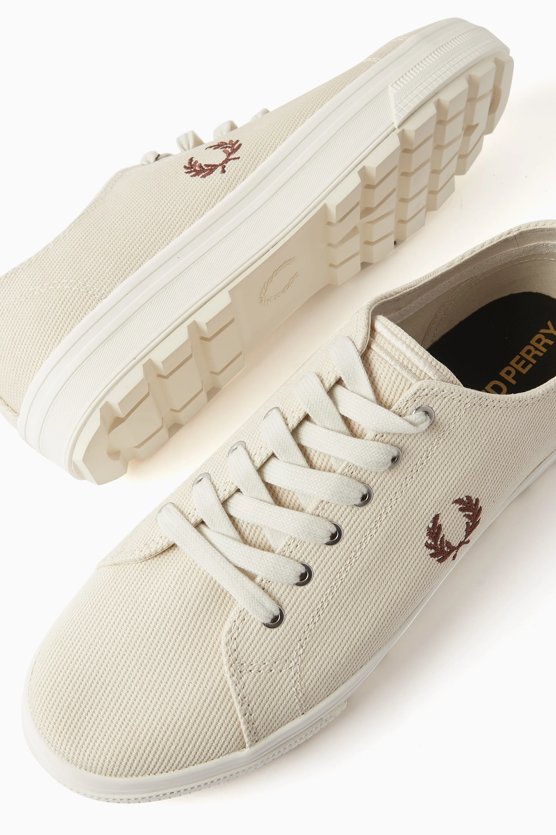 Buy Fred Perry Neutral Newstead Sneakers in Cotton For Men Online Ounass Saudi