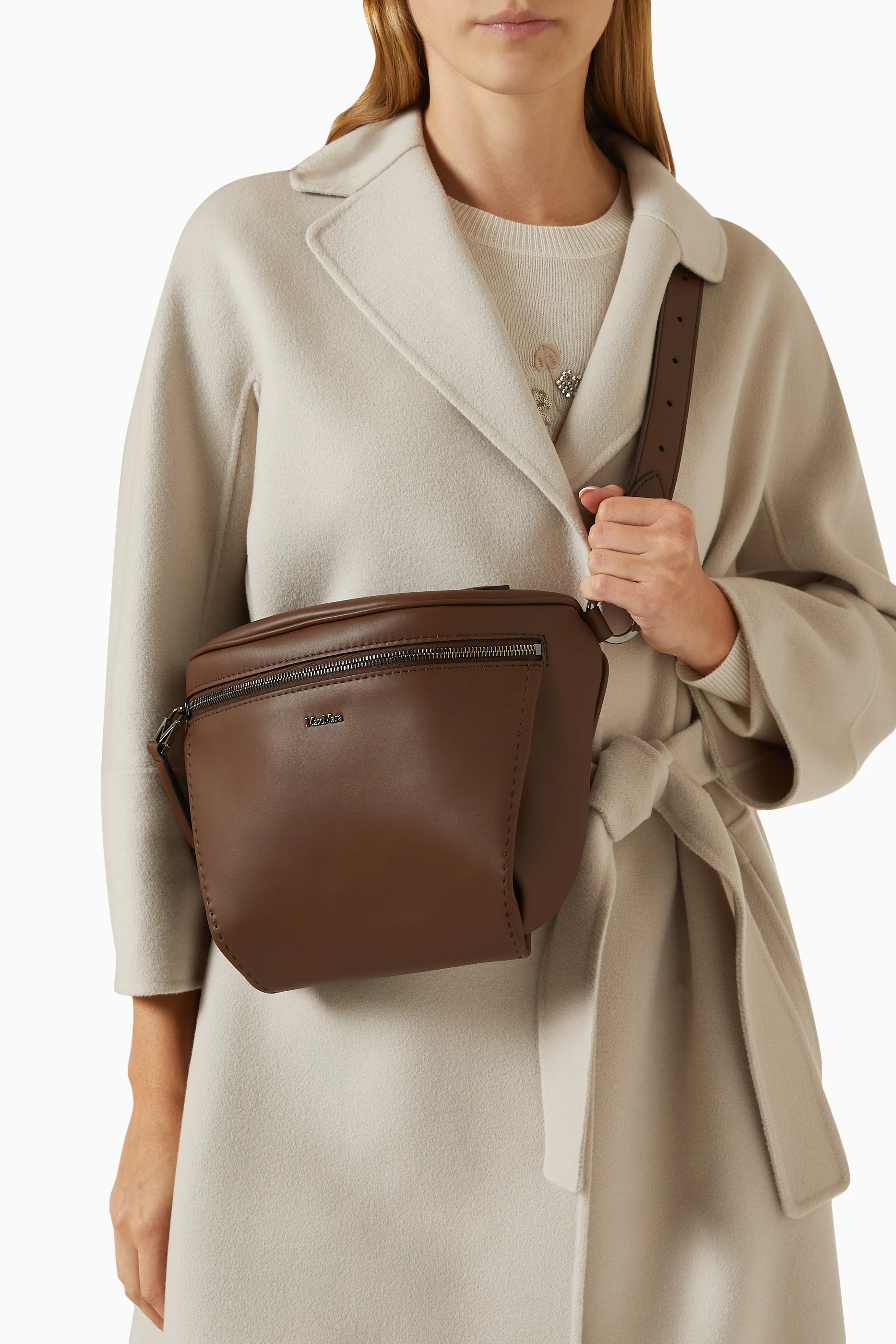 Large leather belt bag hotsell