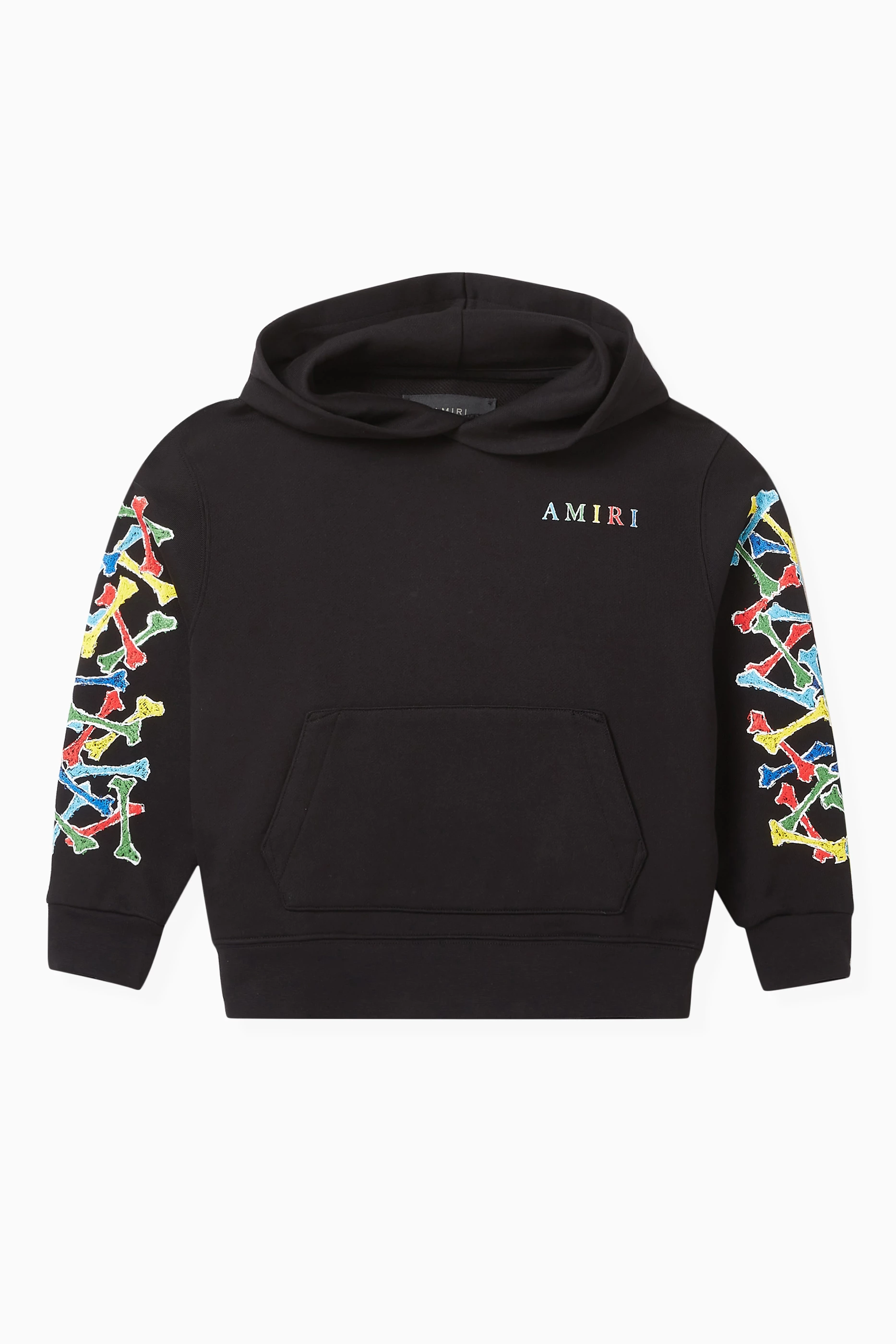 Buy Amiri Black Bones Scribble Logo print Hoodie in Cotton For UNISEX Online Ounass Saudi