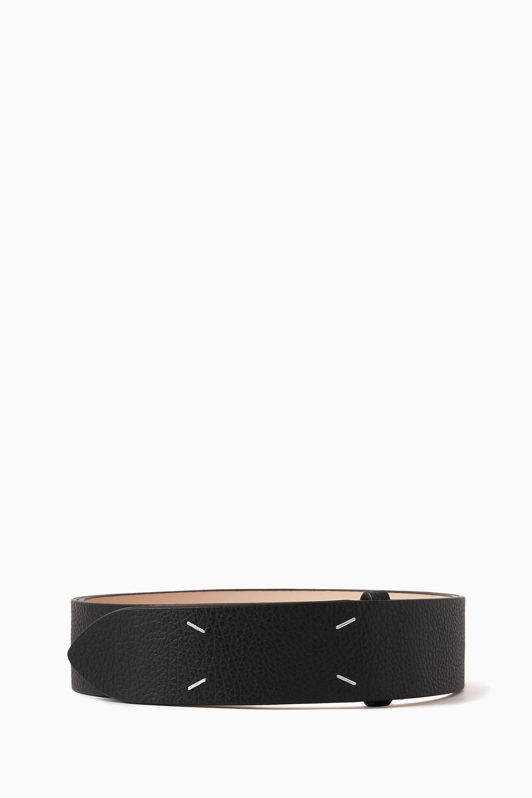 Buy Maison Margiela Black Belt in Leather For UNISEX Online Ounass Saudi