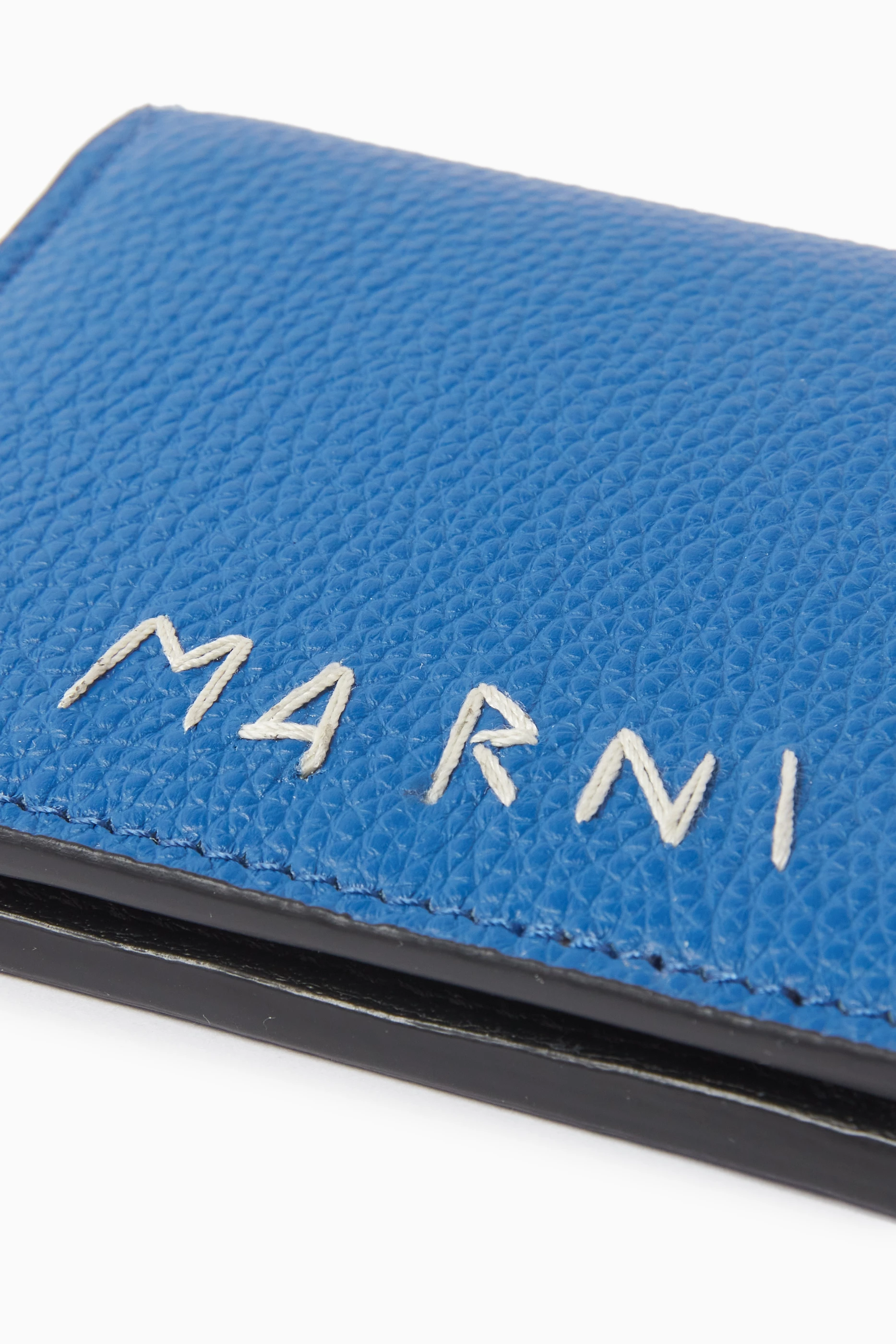 Buy Marni Blue Bi-fold Wallet in Calfskin Leather For UNISEX