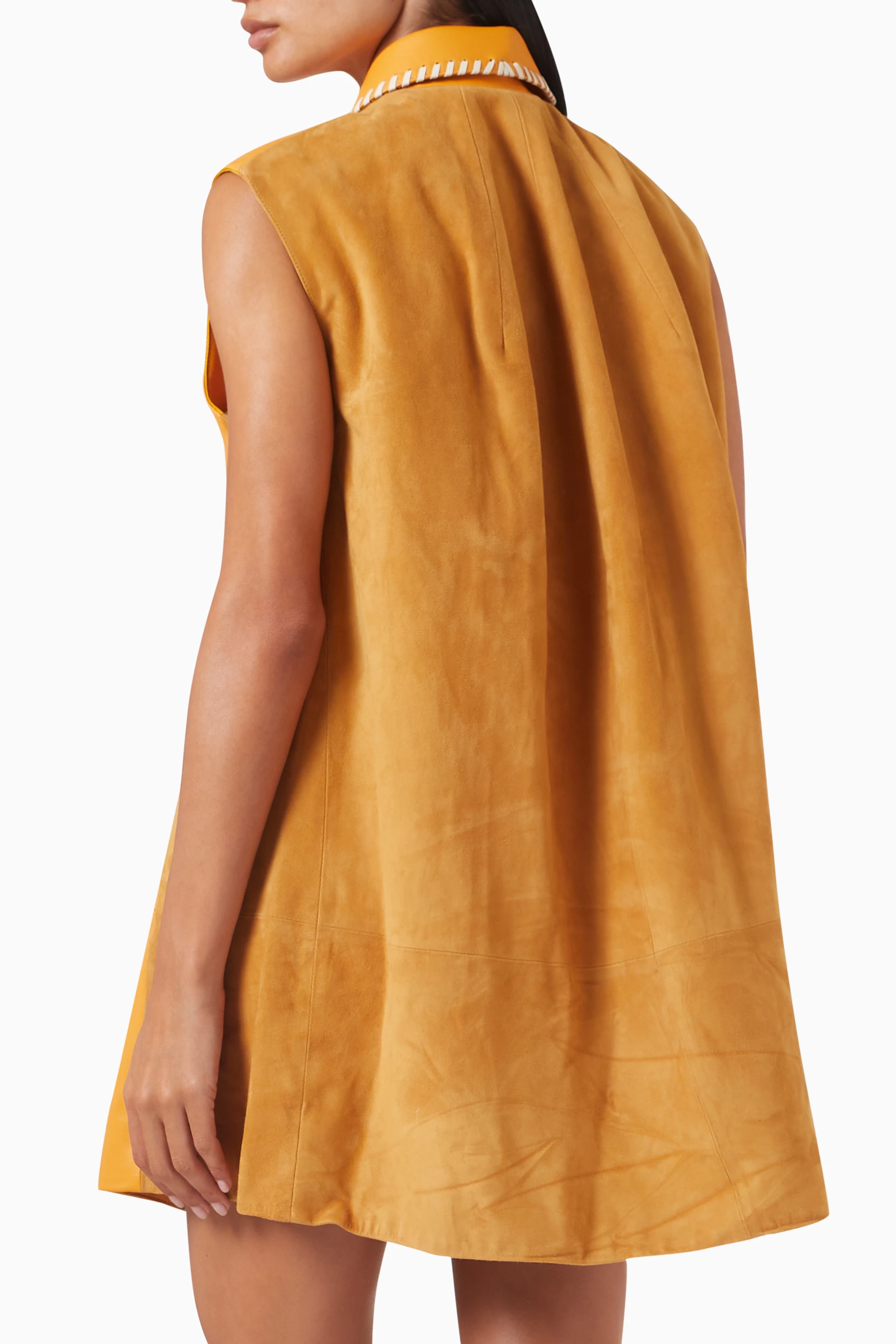 Buy Marni Orange Striped Whipstitch-trim Waistcoat in