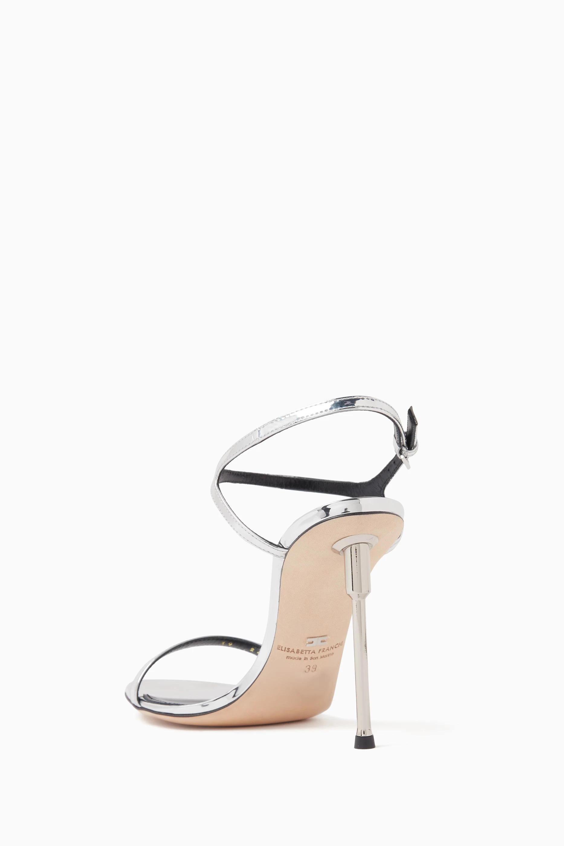Buy Elisabetta Franchi Silver Metallic 100 Sandals in