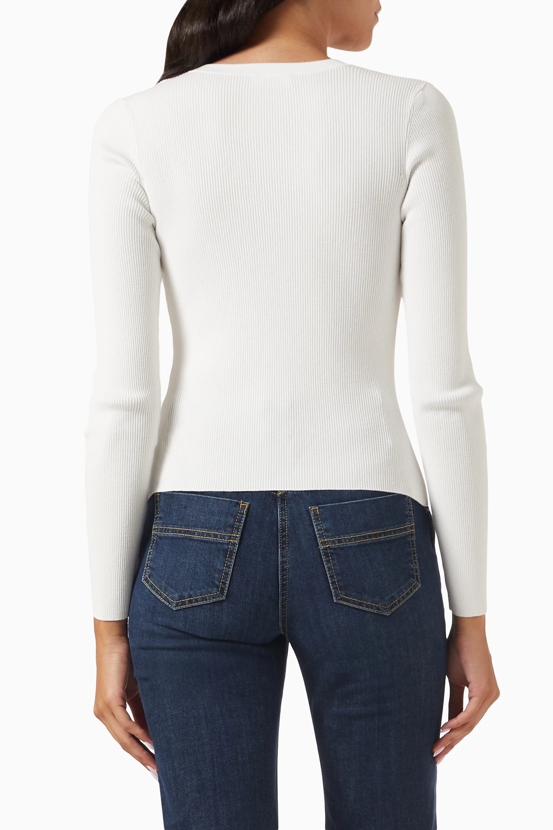 Buy Elisabetta Franchi White Logo Chain Top in Viscose For