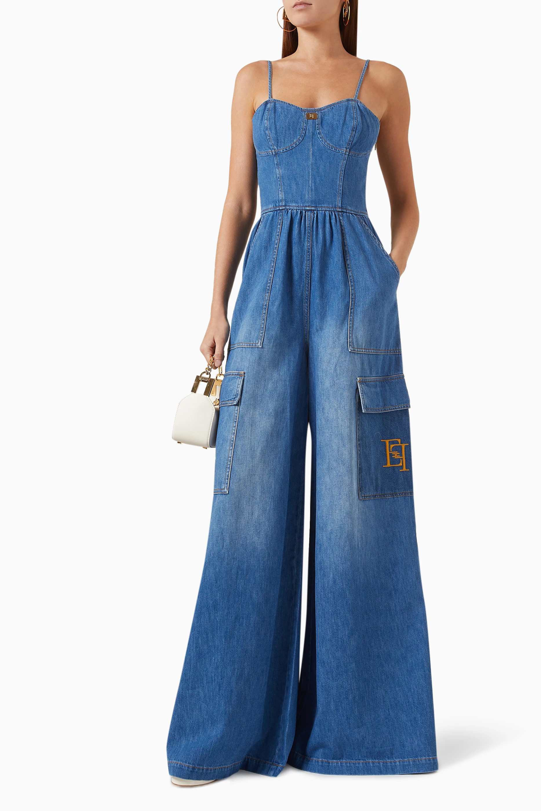 オールインワン・サロペット ELISABETTA FRANCHI Woman Jumpsuits Denim TJ37I DM2 Women's jumpsuits outlet by Elisabetta Franchi: buy online