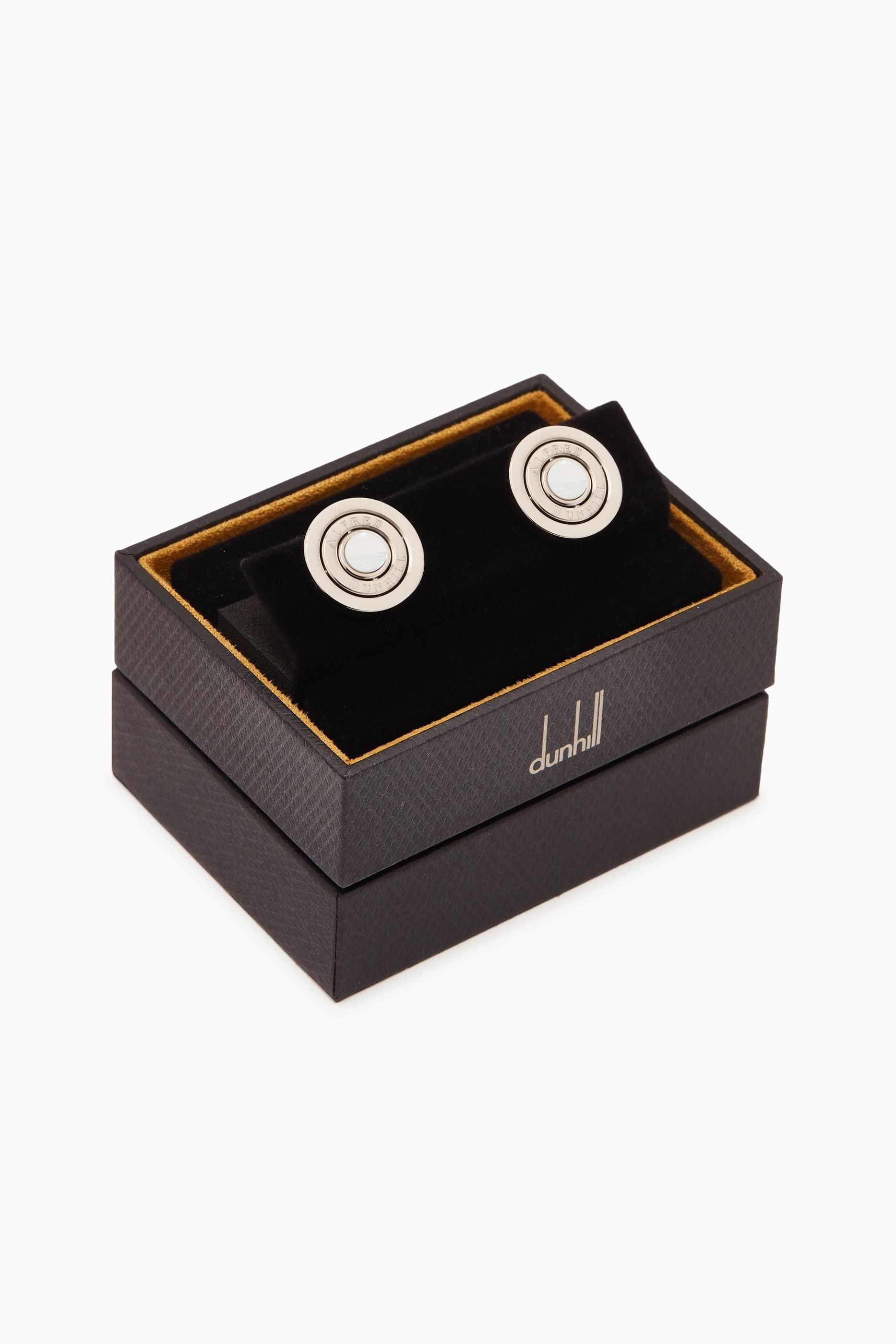 2024激安通販 Buy in Pearl of Mother with Cufflinks Gyro Silver Dunhill カフス