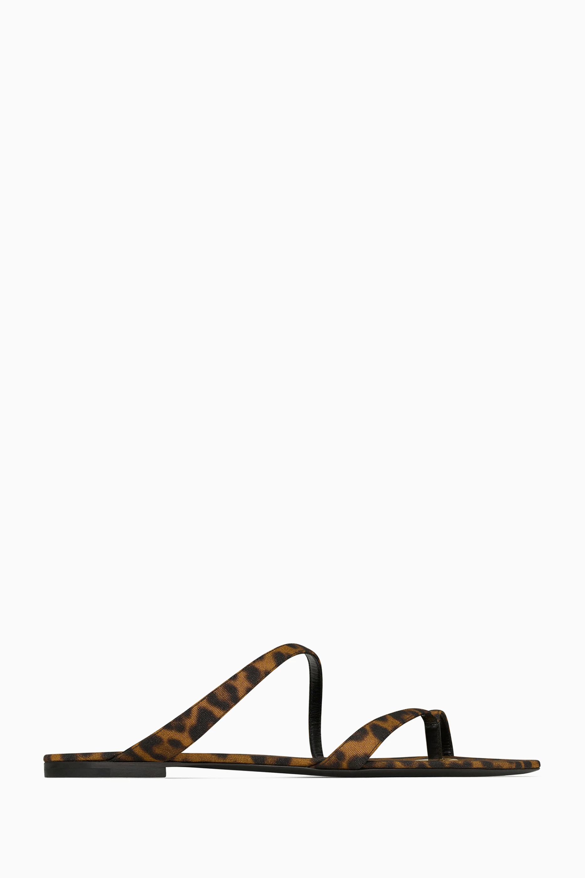 Buy SAINT LAURENT Brown Tanger Leopard-print Slides in